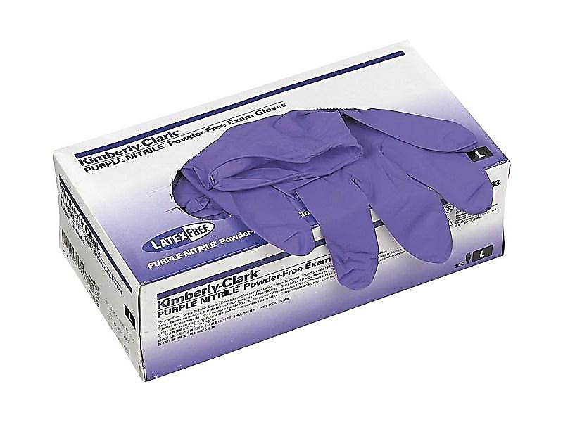 Kimberly-Clark Powder Free Nitrile Exam Gloves, Large, Purple, 100/Box