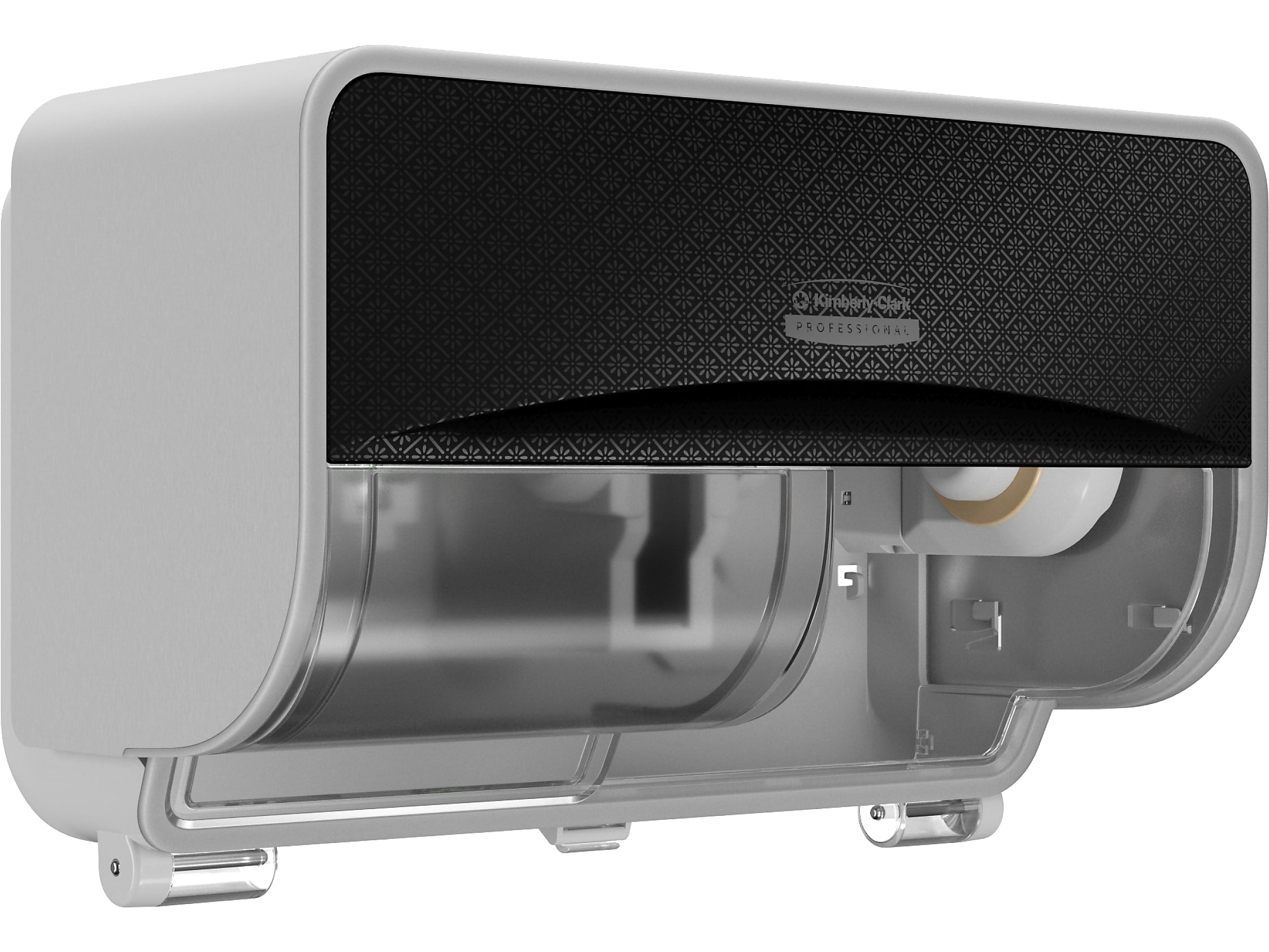 Kimberly-Clark Professional ICON Coreless 2-Roll Horizontal Toilet Paper Dispenser with Faceplate, Black Mosaic