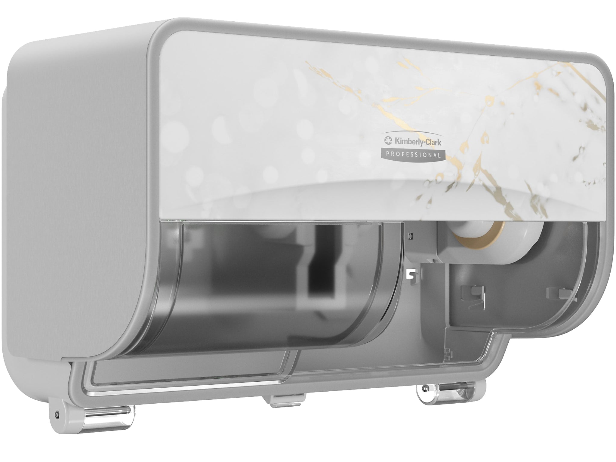 Kimberly-Clark Professional ICON Coreless 2-Roll Horizontal Toilet Paper Dispenser with Faceplate, Cherry Blossom