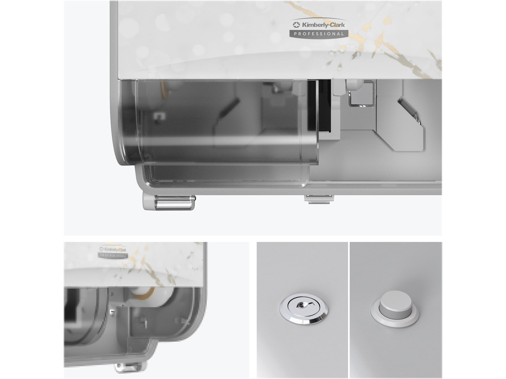 Kimberly-Clark Professional ICON Coreless 2-Roll Horizontal Toilet Paper Dispenser with Faceplate, Cherry Blossom