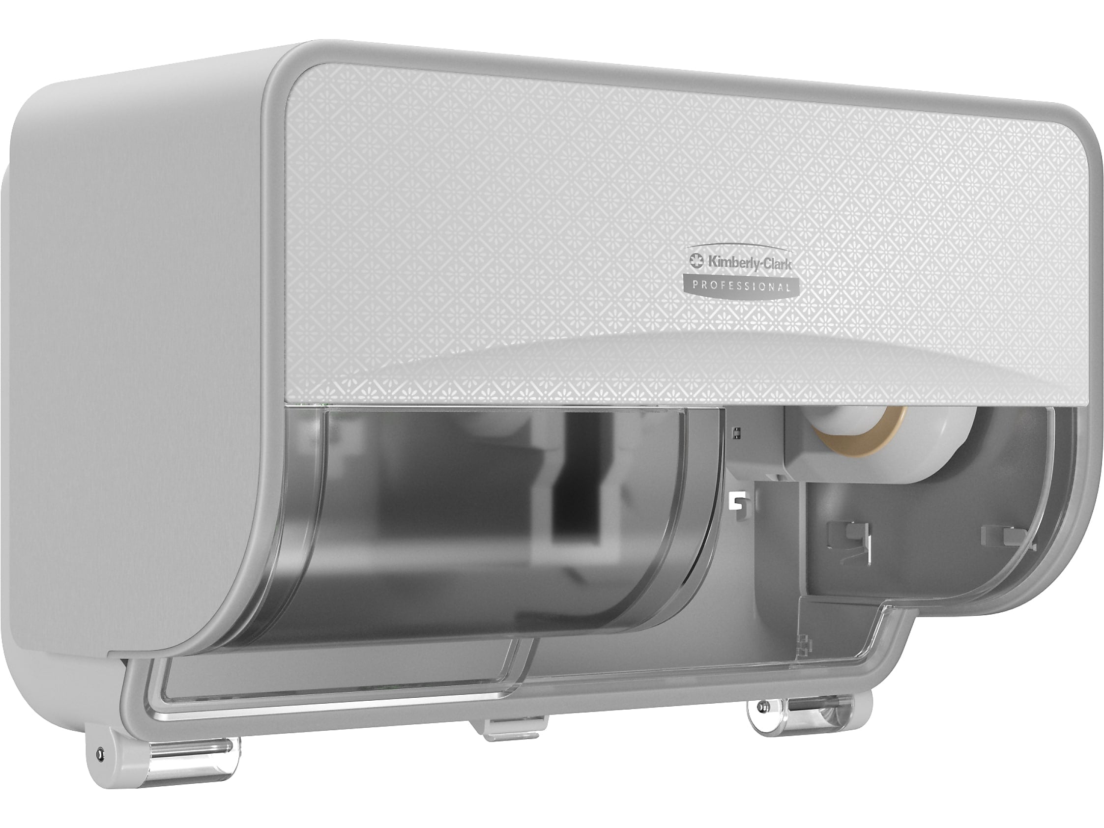 Kimberly-Clark Professional ICON Coreless 2-Roll Horizontal Toilet Paper Dispenser with Faceplate, White Mosaic