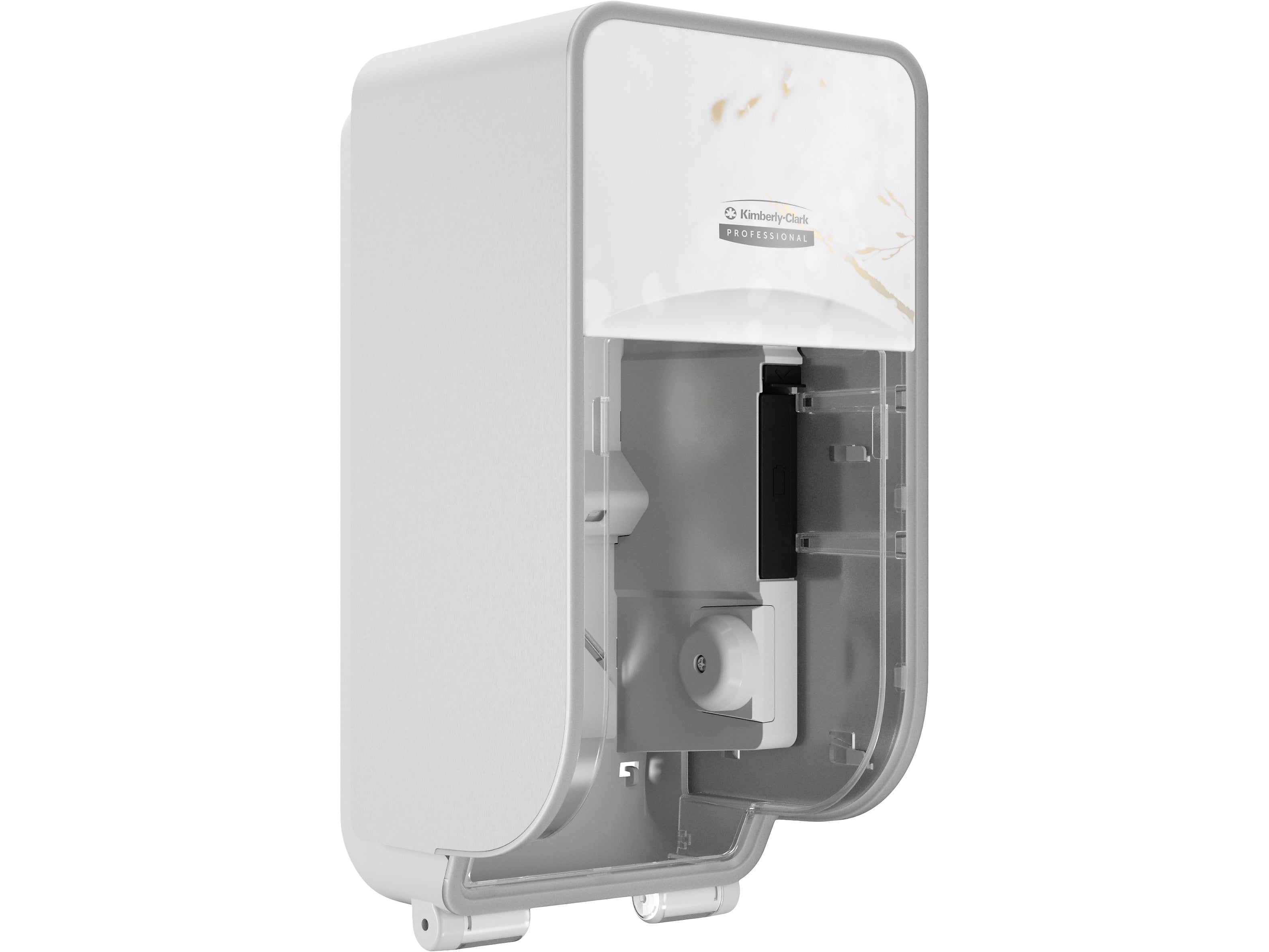 Kimberly-Clark Professional ICON Coreless 2-Roll Vertical Toilet Paper Dispenser with Faceplate, Cherry Blossom