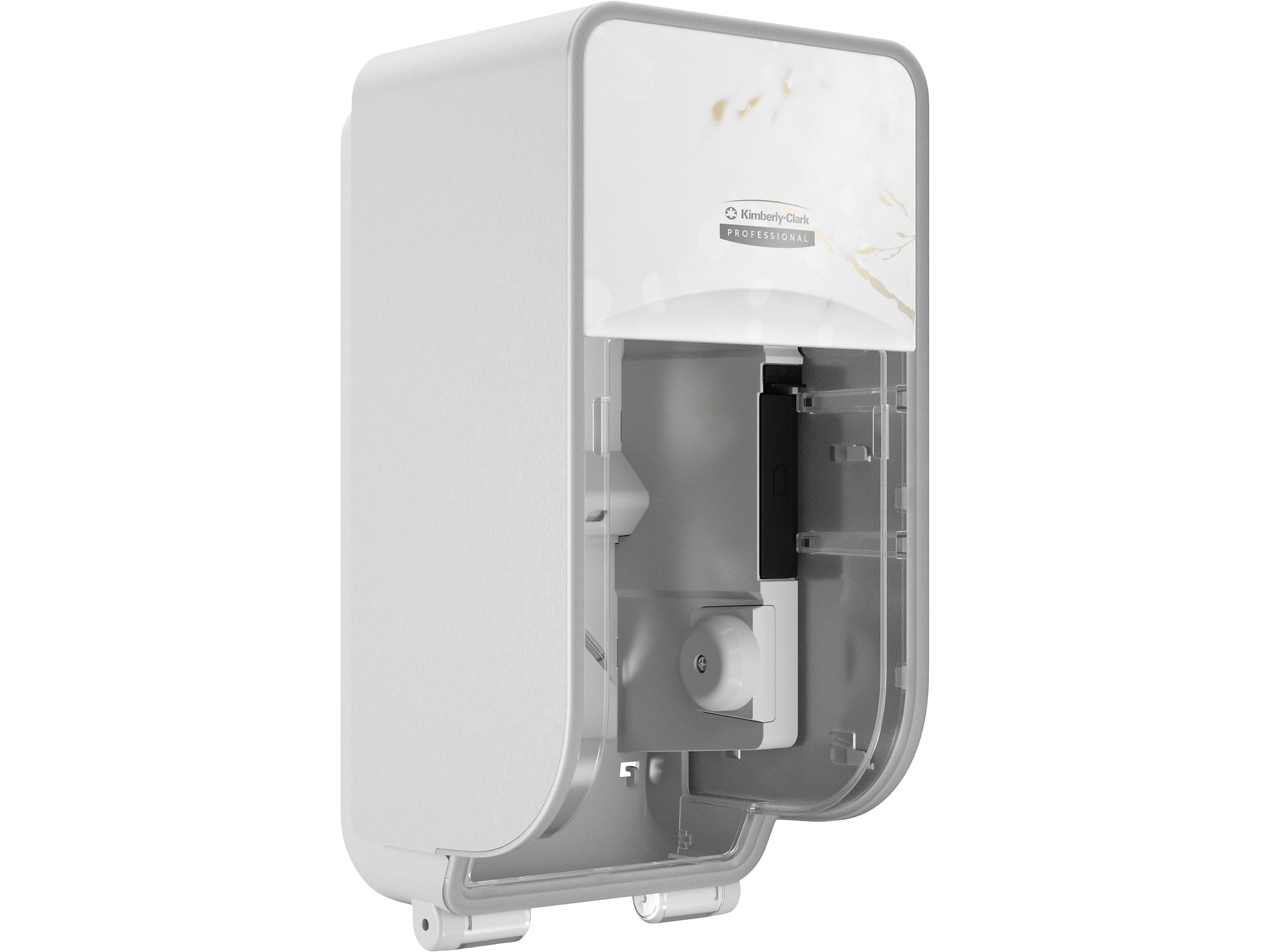 Kimberly-Clark Professional ICON Coreless 2-Roll Vertical Toilet Paper Dispenser with Faceplate, Cherry Blossom