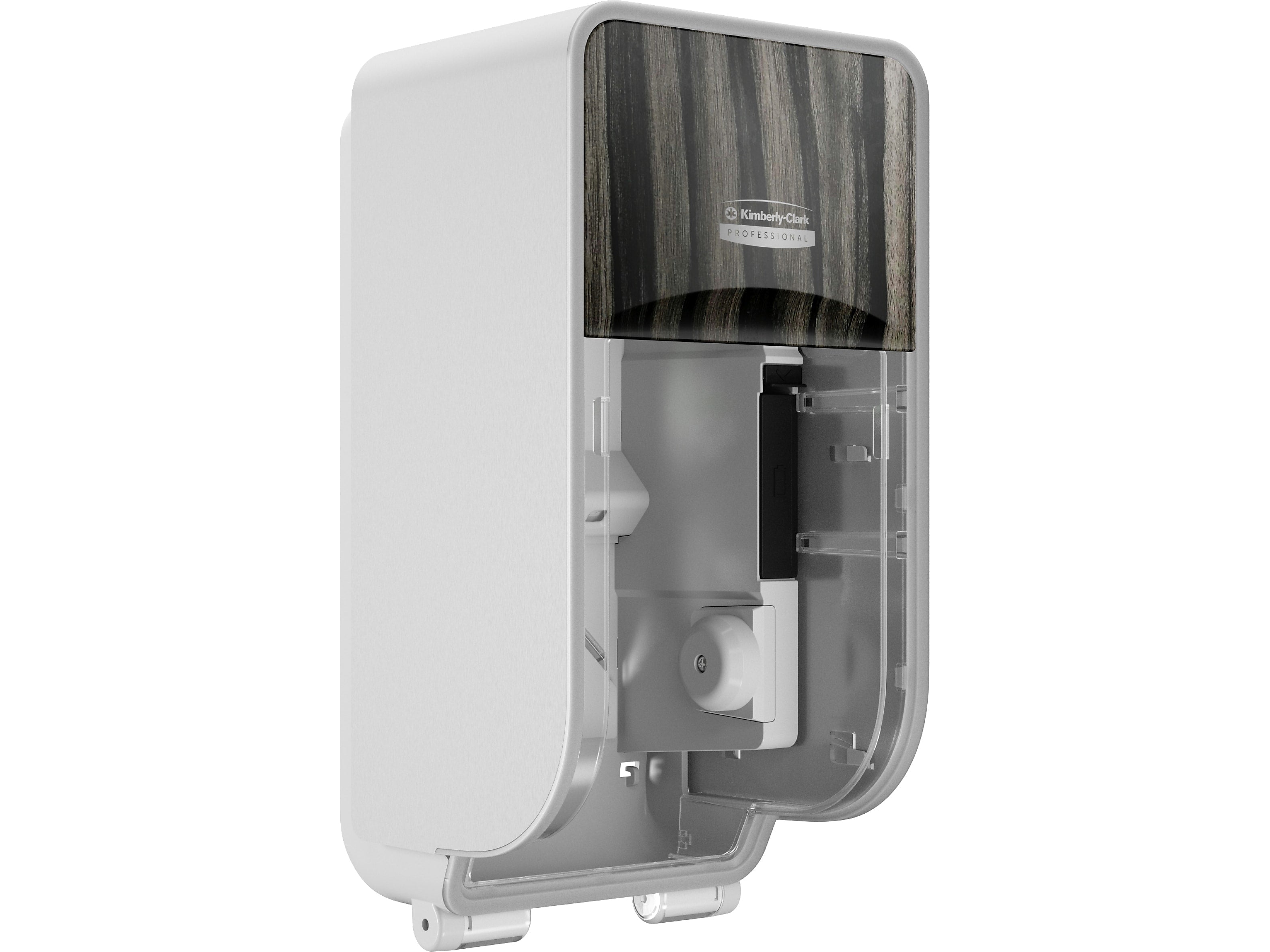 Kimberly-Clark Professional ICON Coreless 2-Roll Vertical Toilet Paper Dispenser with Faceplate, Ebony Wood Grain