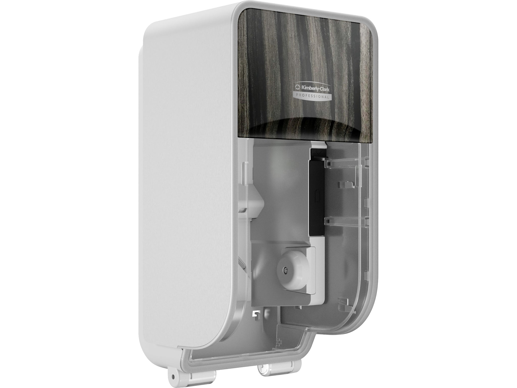Kimberly-Clark Professional ICON Coreless 2-Roll Vertical Toilet Paper Dispenser with Faceplate, Ebony Wood Grain