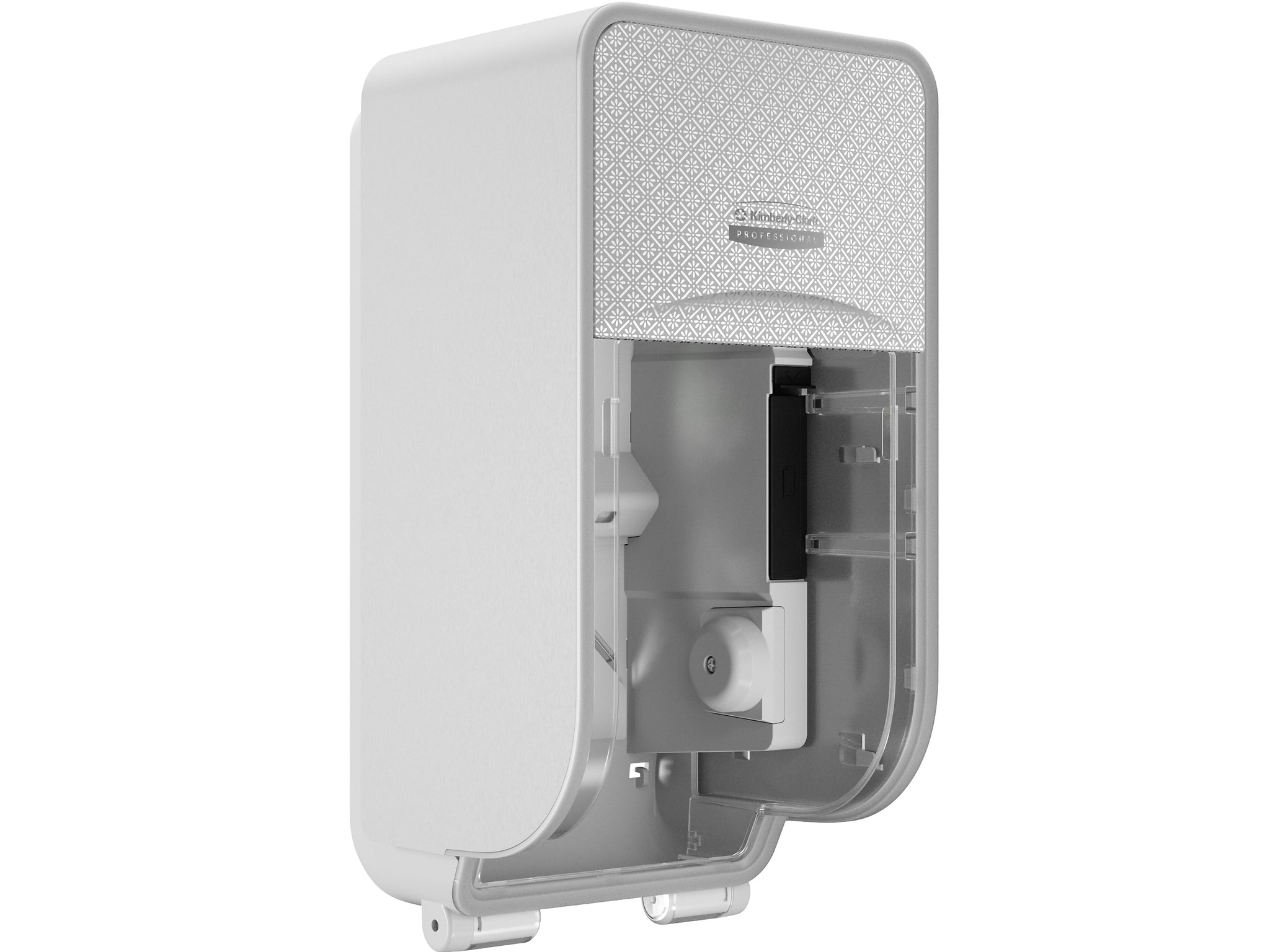Kimberly-Clark Professional ICON Coreless 2-Roll Vertical Toilet Paper Dispenser with Faceplate, Silver Mosaic