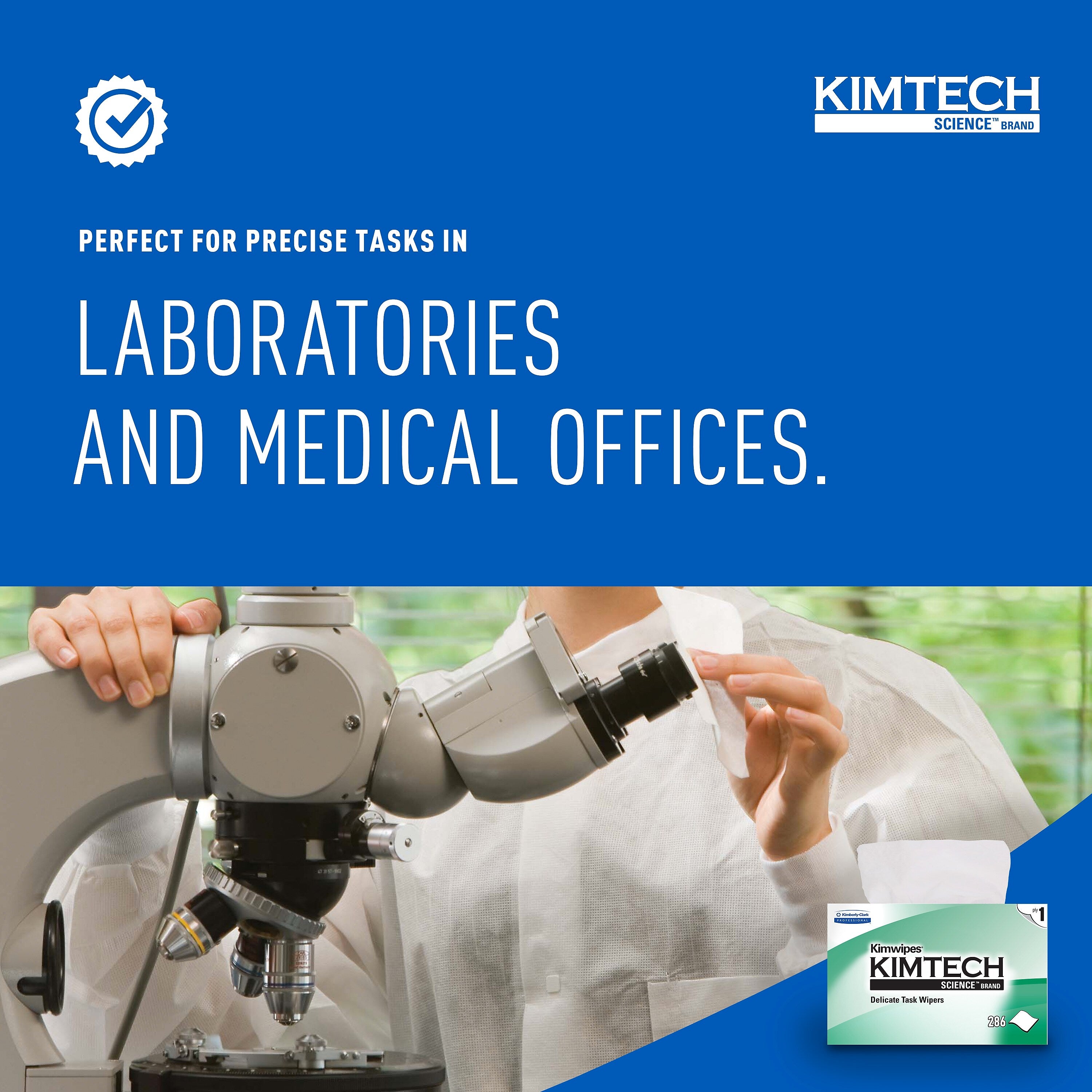 Kimtech SCIENCE KIMWIPES Delicate Task Durable Fibers Cleaning Wipers, 8.4
