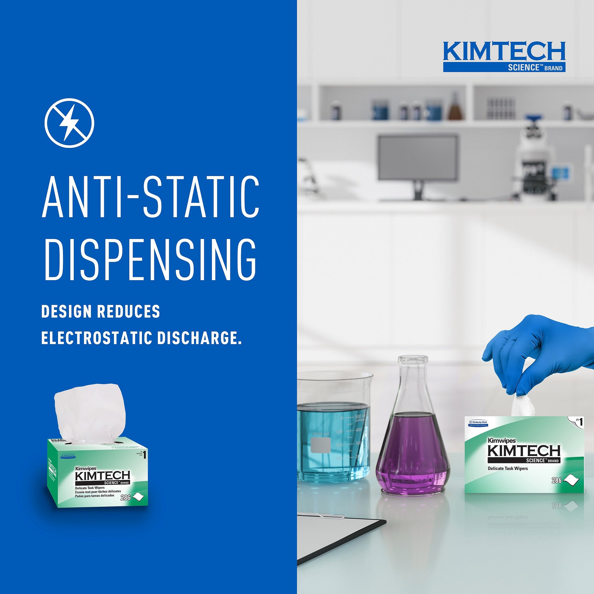 Kimtech SCIENCE KIMWIPES Delicate Task Durable Fibers Cleaning Wipers, 8.4