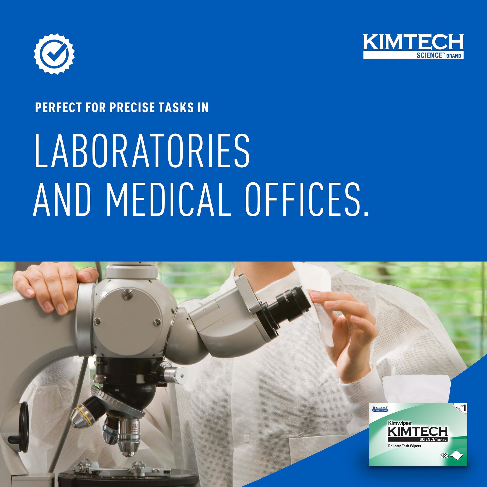 Kimtech SCIENCE KIMWIPES Delicate Task Durable Fibers Cleaning Wipers, 8.4
