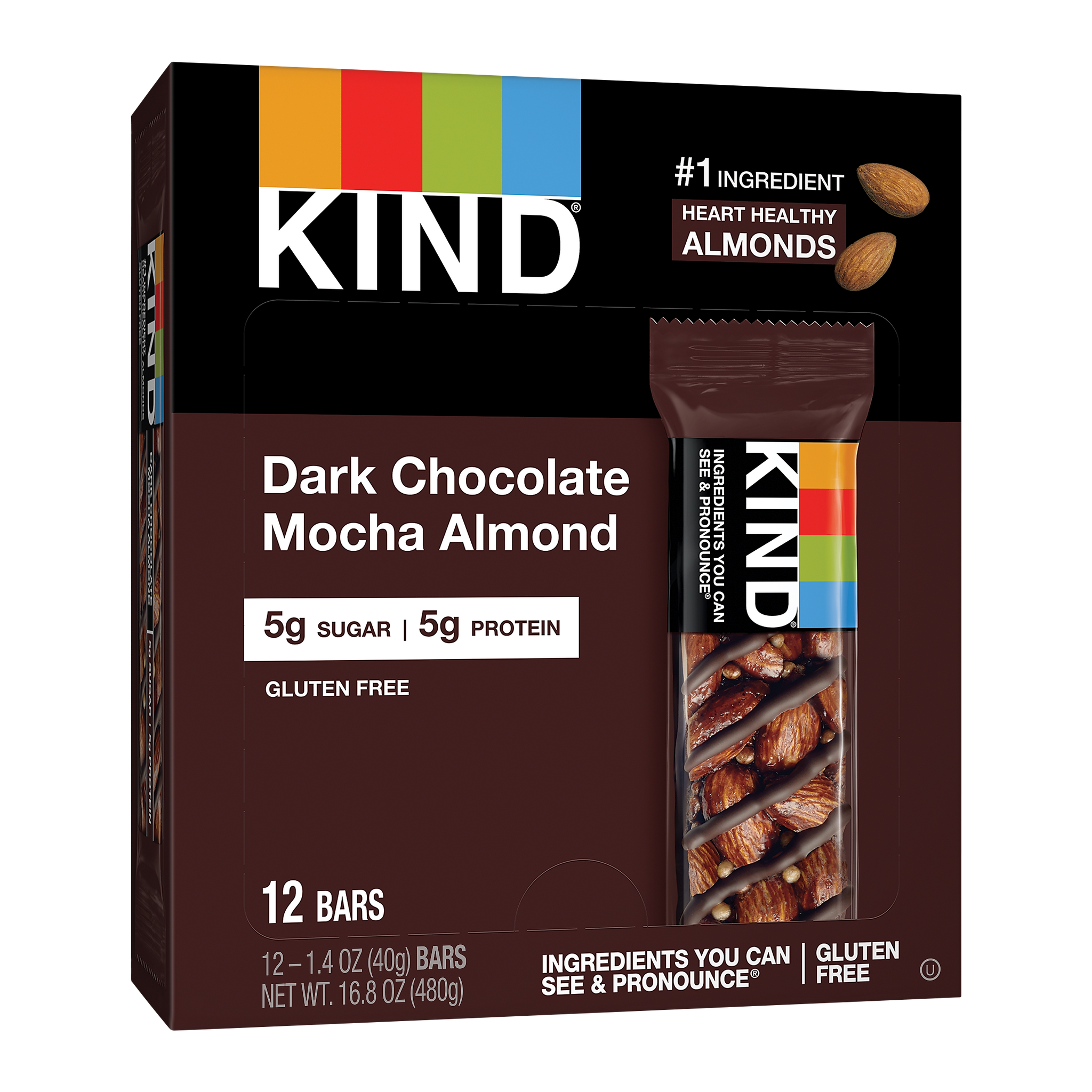 KIND Bar, Dark Chocolate Mocha Almond, 1.4 Oz., 12/Box