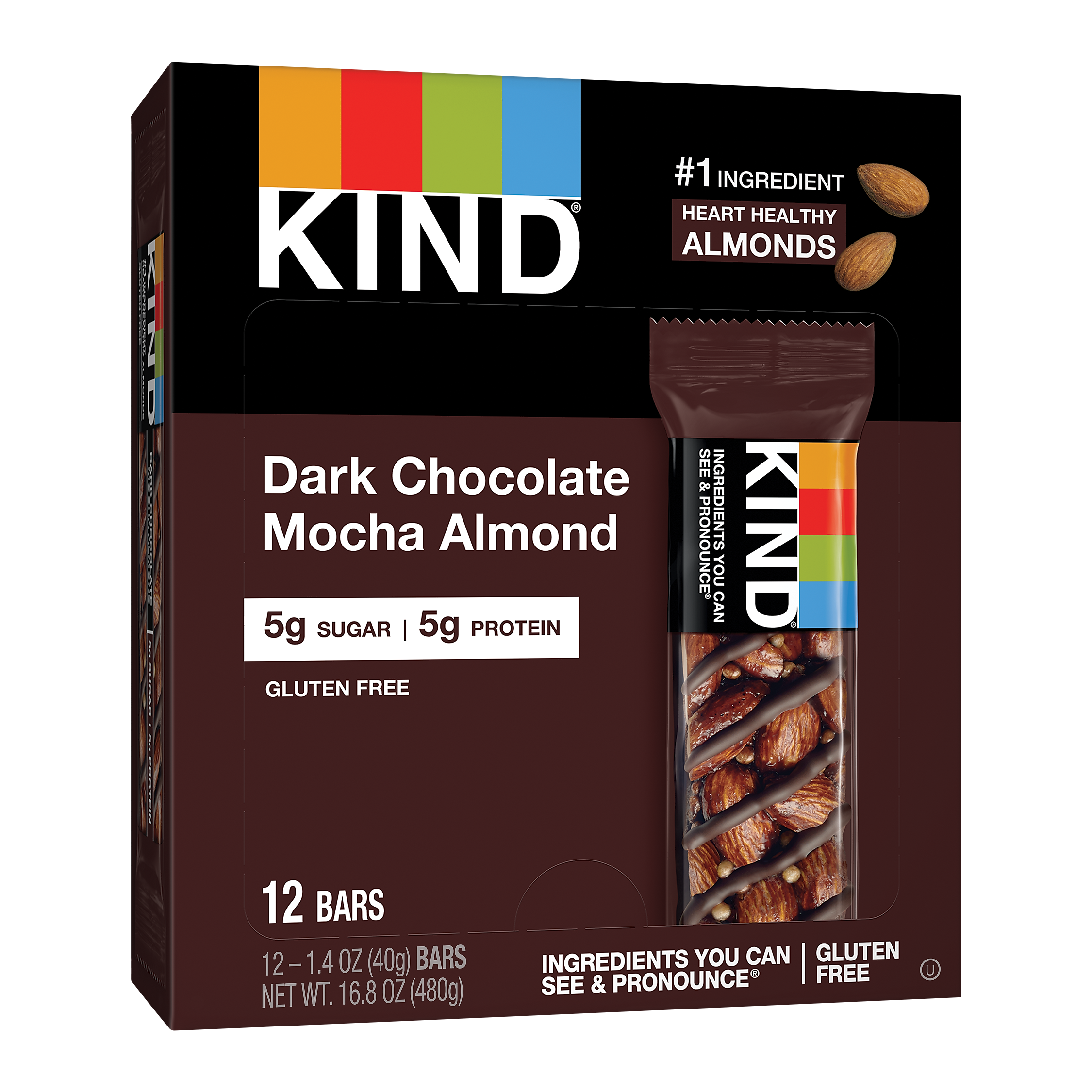 KIND Bar, Dark Chocolate Mocha Almond, 1.4 Oz., 12/Box