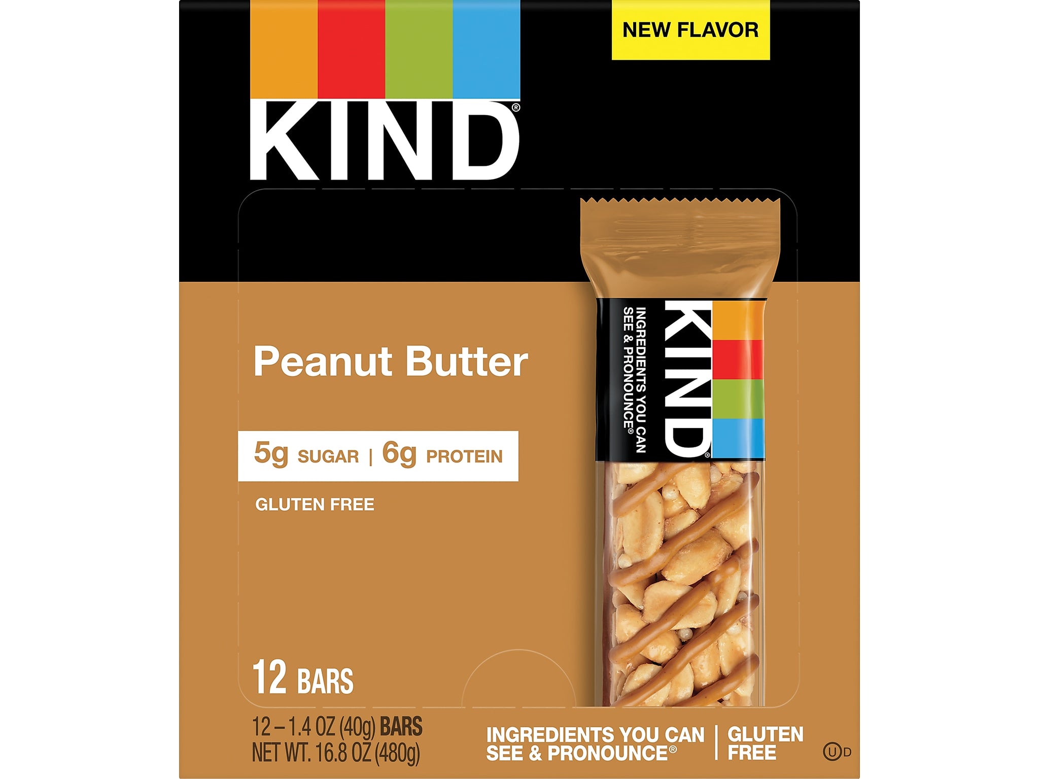 KIND Bar, Peanut Butter, 1.4 Oz.,12/Box