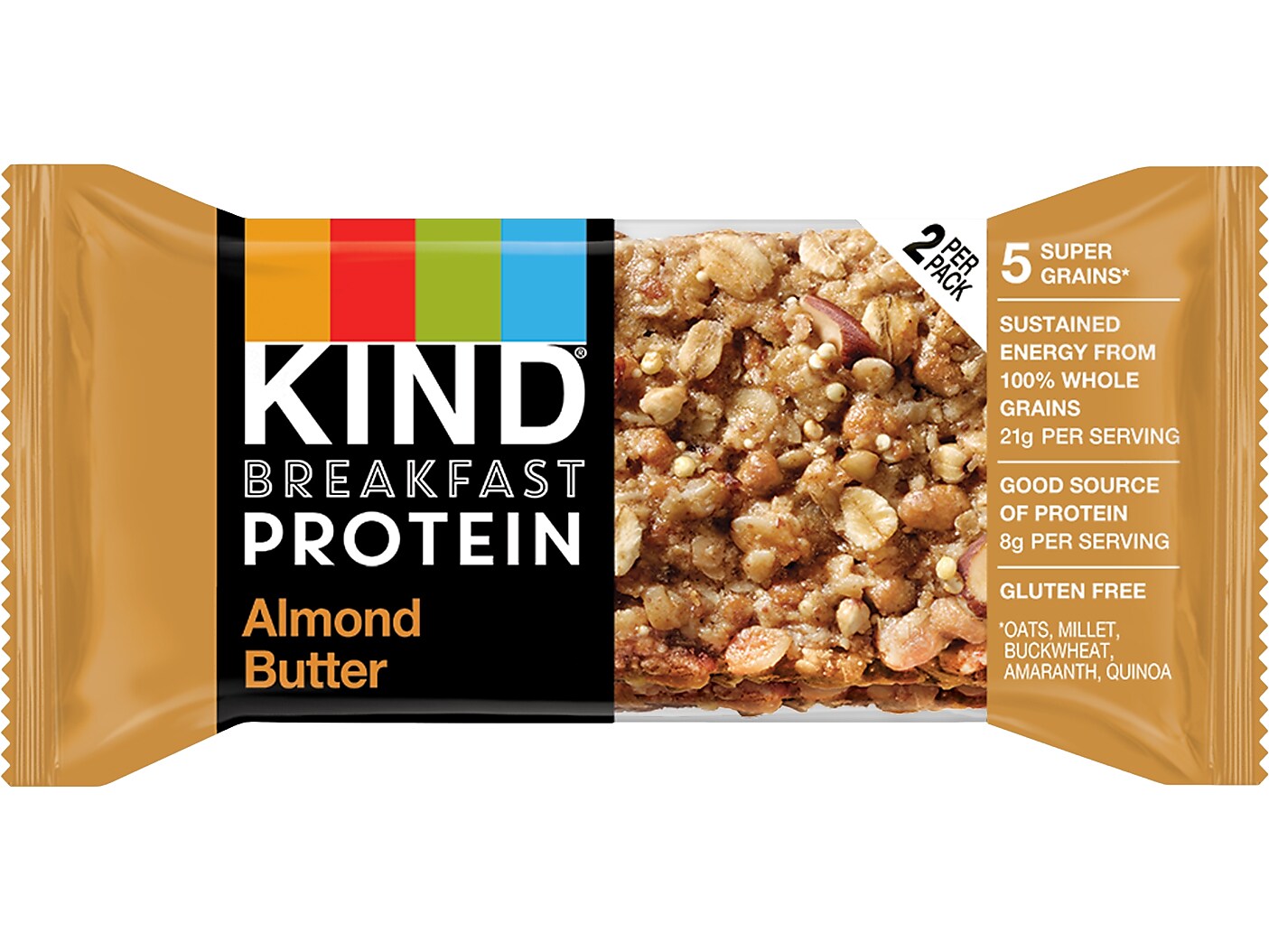 KIND Gluten-Free Almond Butter Protein Breakfast Bar, 0.88 oz., 6 Bars/Box