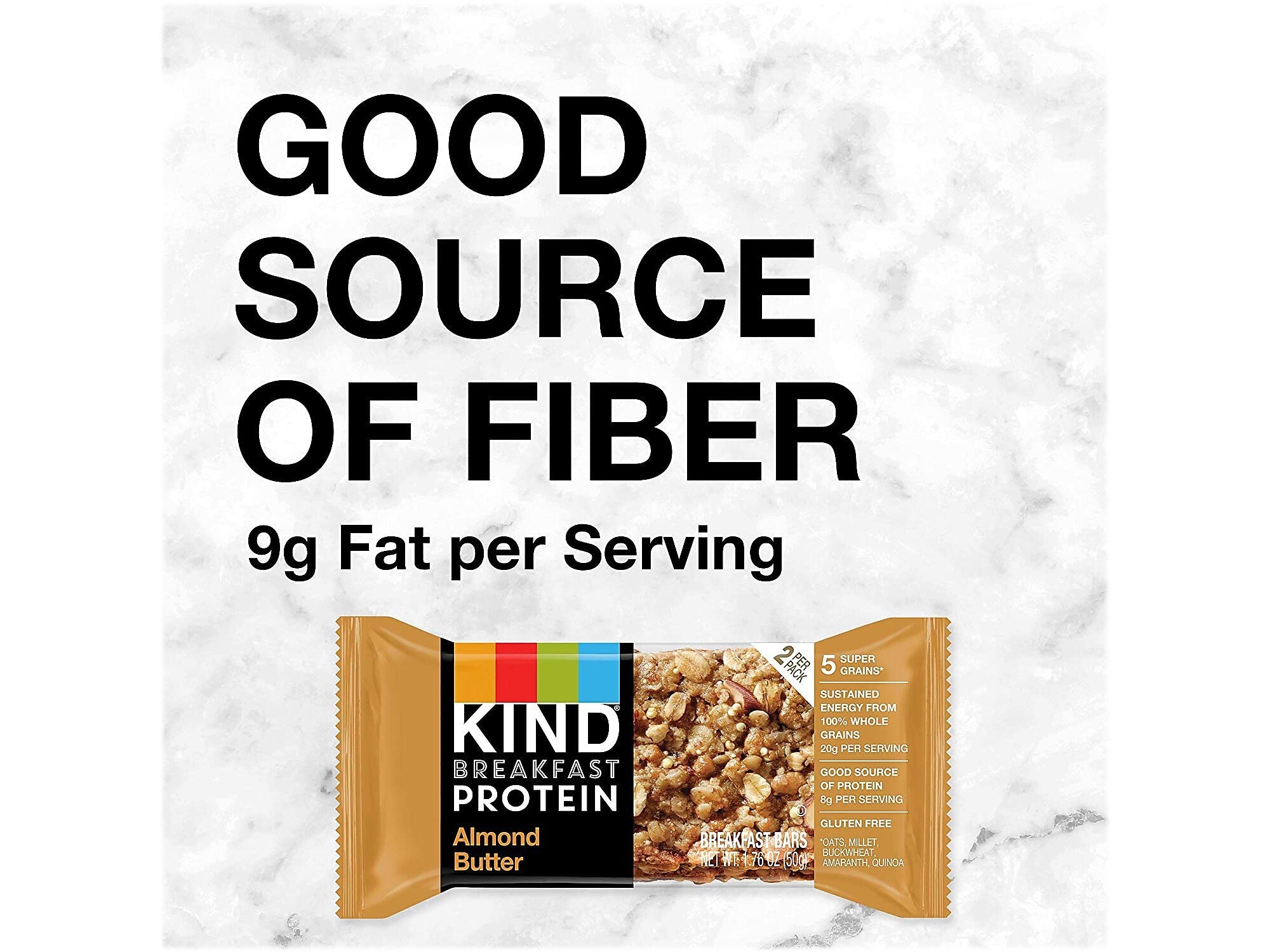 KIND Gluten-Free Almond Butter Protein Breakfast Bar, 0.88 oz., 6 Bars/Box