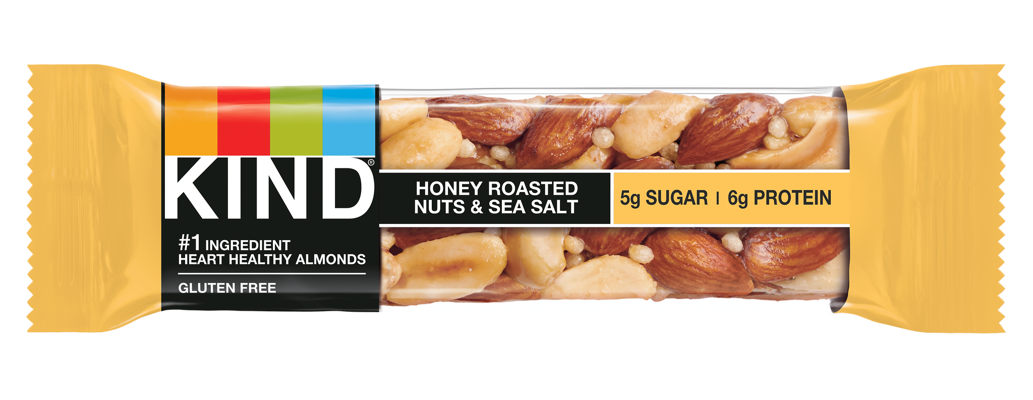 KIND Gluten Free Honey Roasted Nuts & Sea Salt Nut Bars, 1.4 oz, 12 Bars/Box