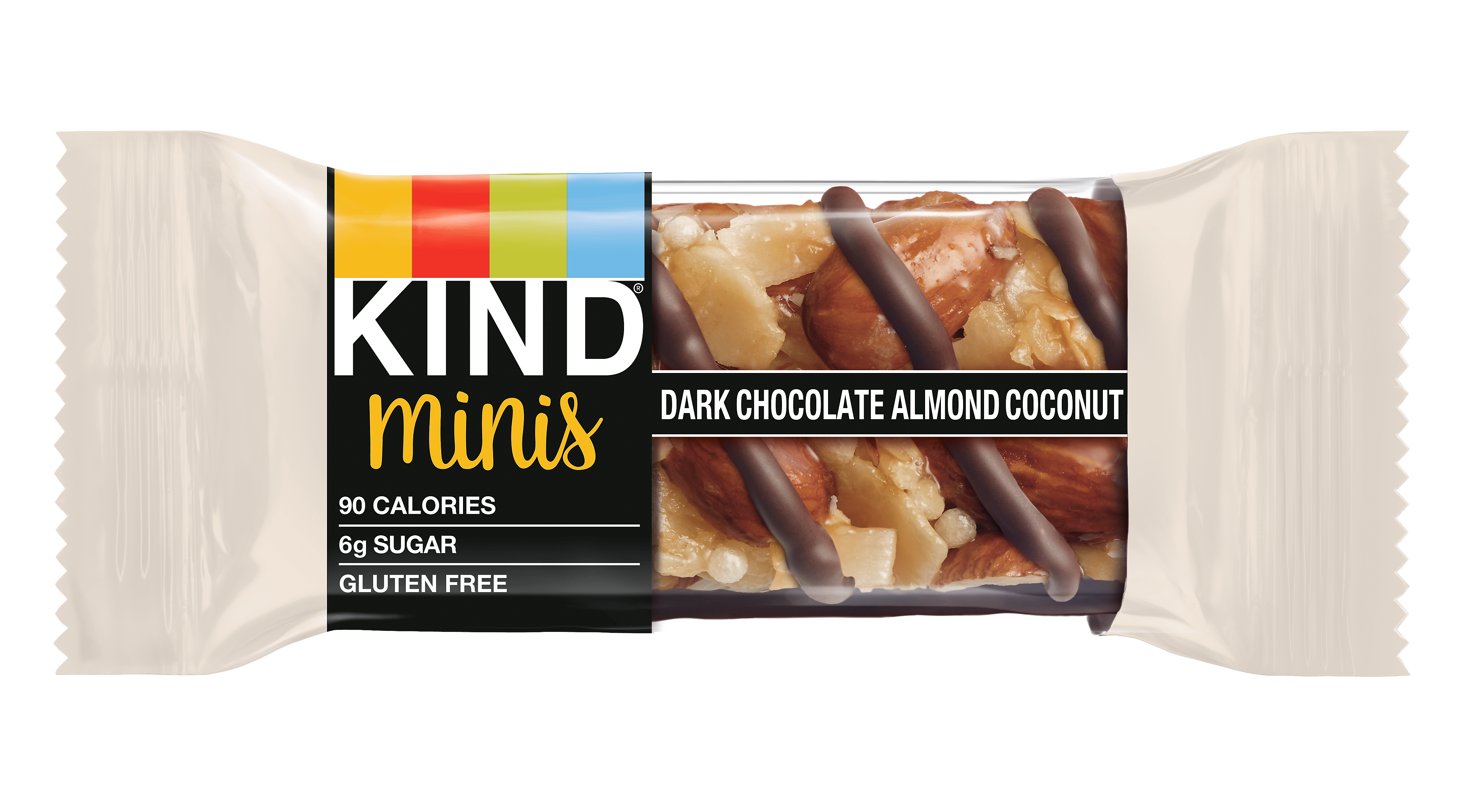 KIND Minis Bars, Salted Caramel Dark Chocolate Nut/Dark Chocolate Almond Coconut, 0.7 Oz., 20/Pack