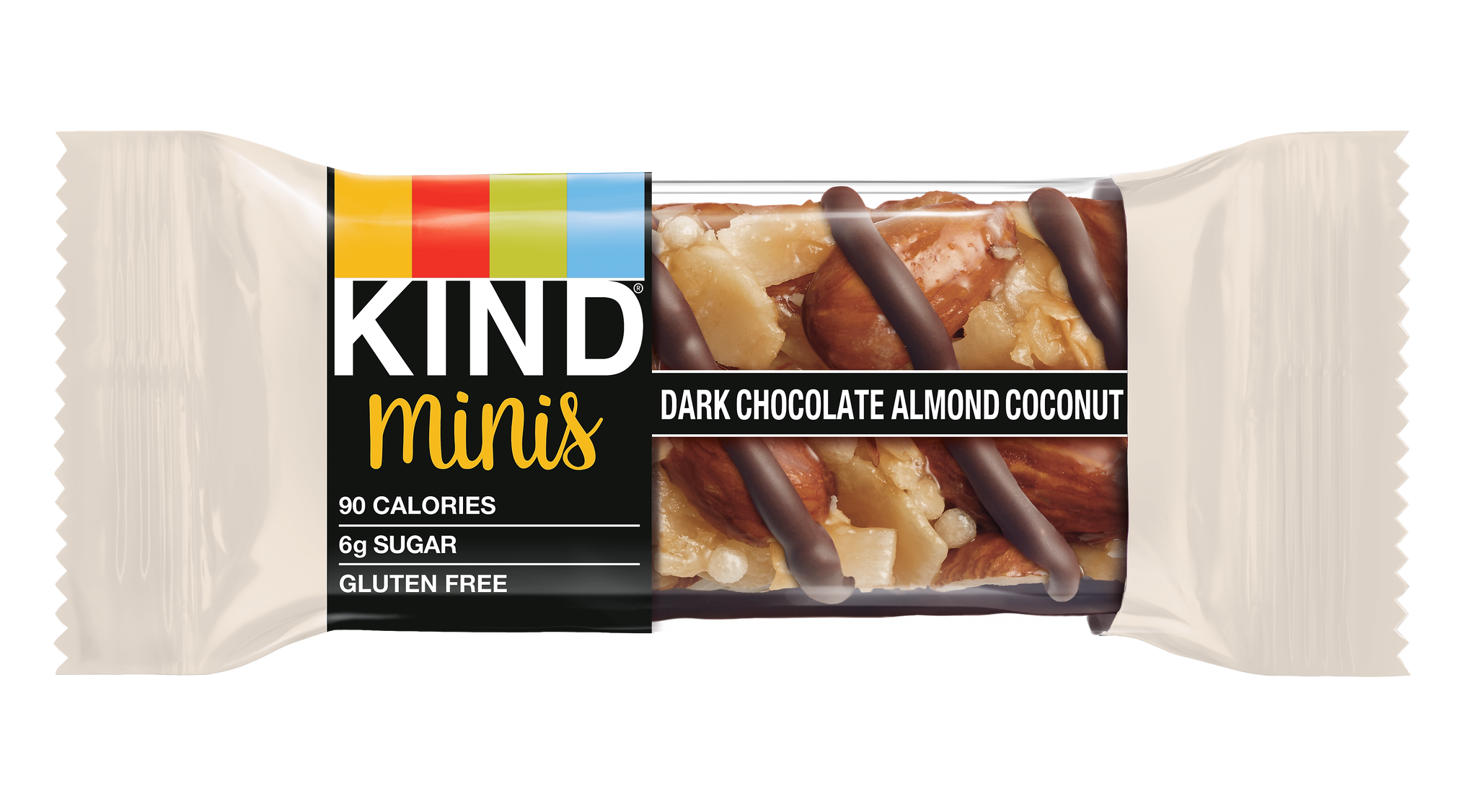 KIND Minis Bars, Salted Caramel Dark Chocolate Nut/Dark Chocolate Almond Coconut, 0.7 Oz., 20/Pack