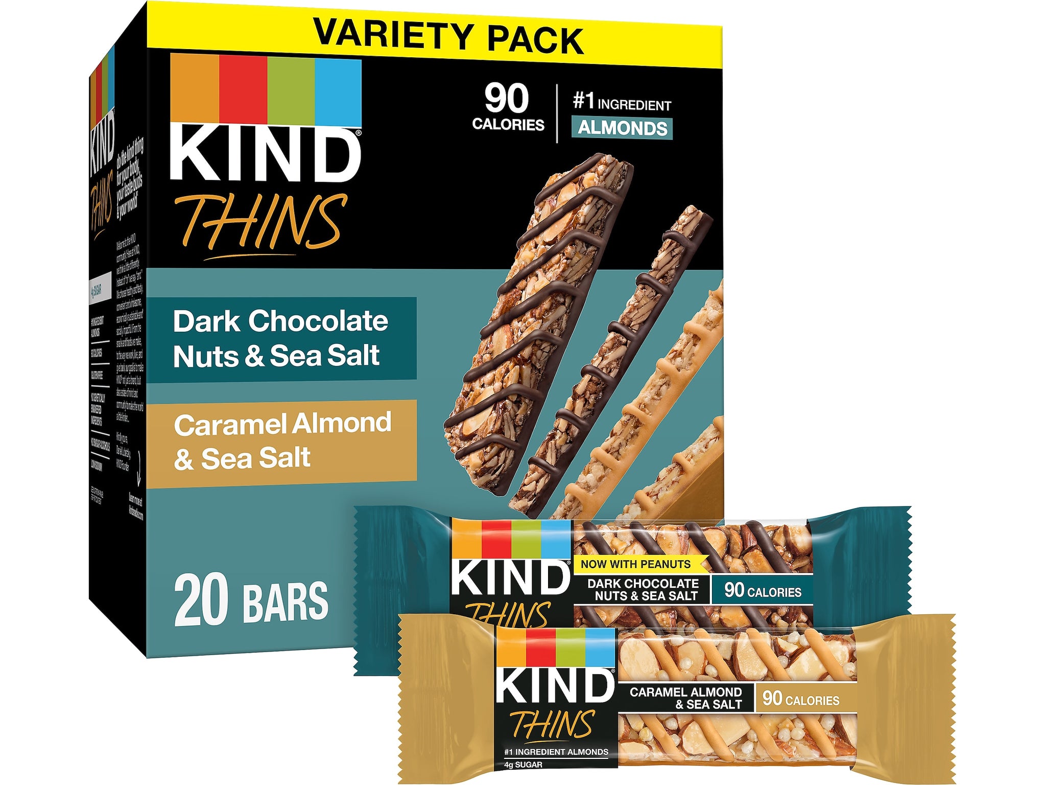 KIND Thins Gluten-Free Bar Variety Pack, 14.8 oz., 20 Bars/Box