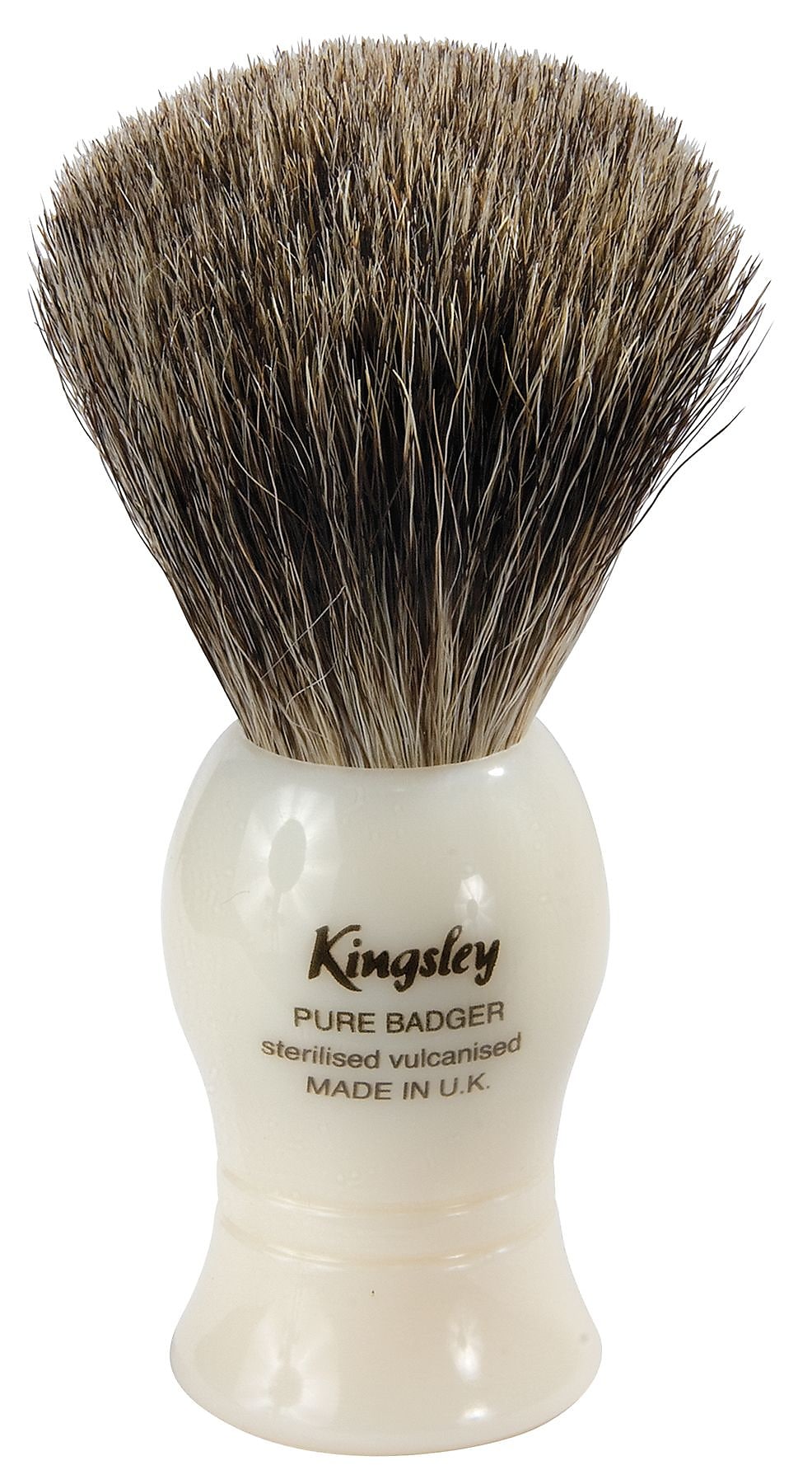 Kingsley for Men Pure Badger Bristle Shave Brush-Faux Ivory Handle