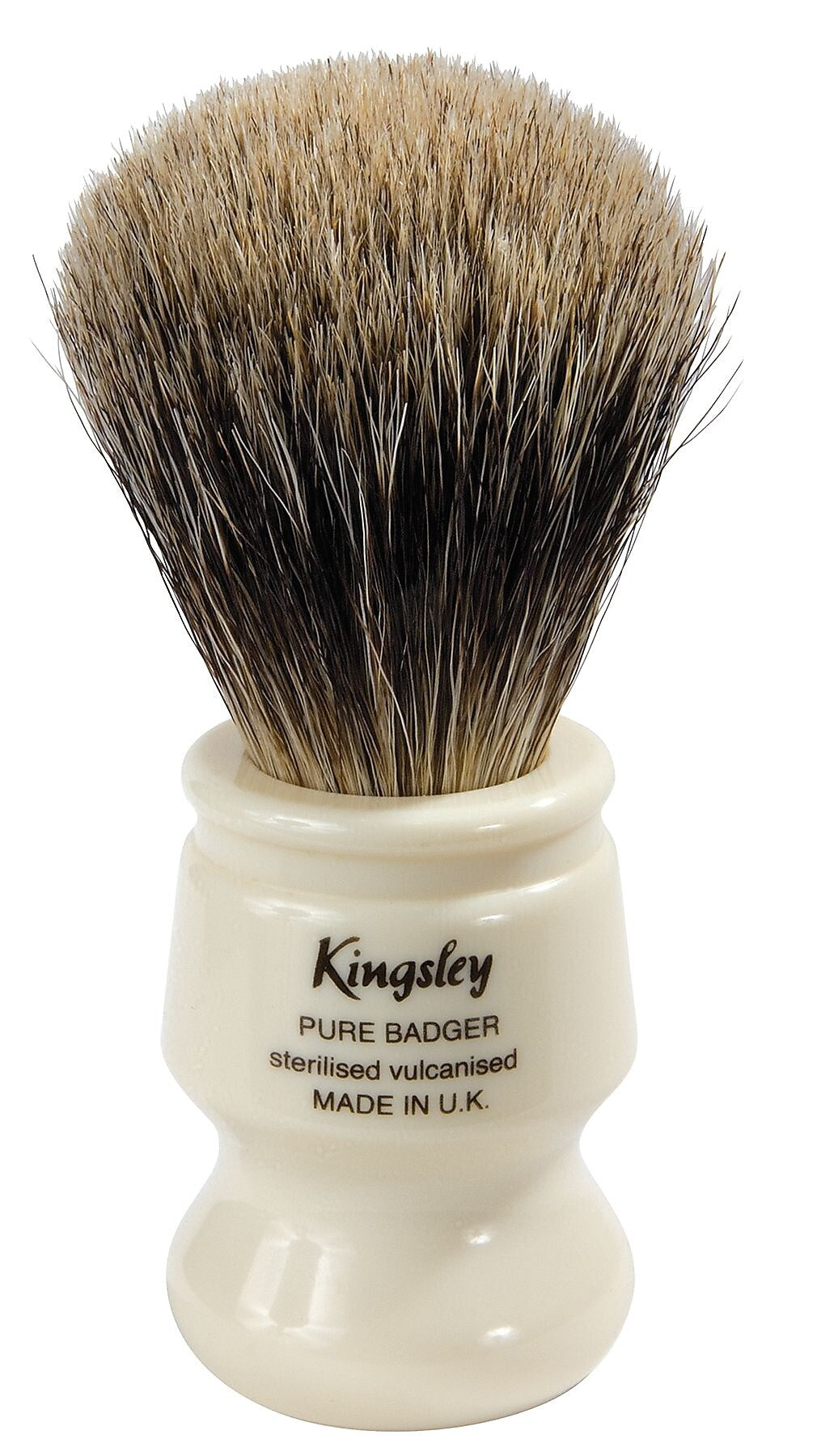 Kingsley for Men Pure Badger Bristle Shave Brush-Faux Ivory Handle