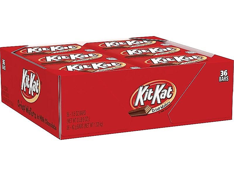 Kit Kat Milk Chocolate Candy Bar, 54 oz., 36/Box