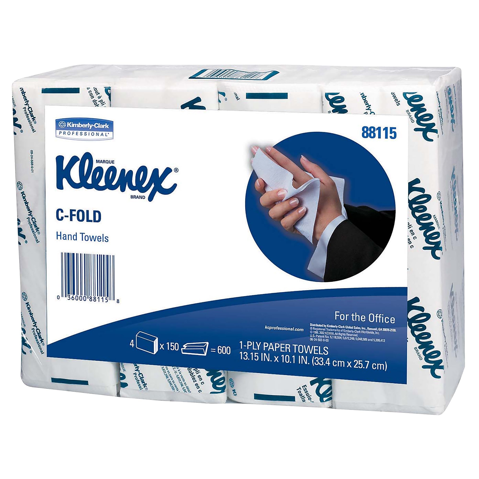 Kleenex C-Fold Paper Towels, 1-Ply, 150 Sheets/Pack, 4 Packs/Carton