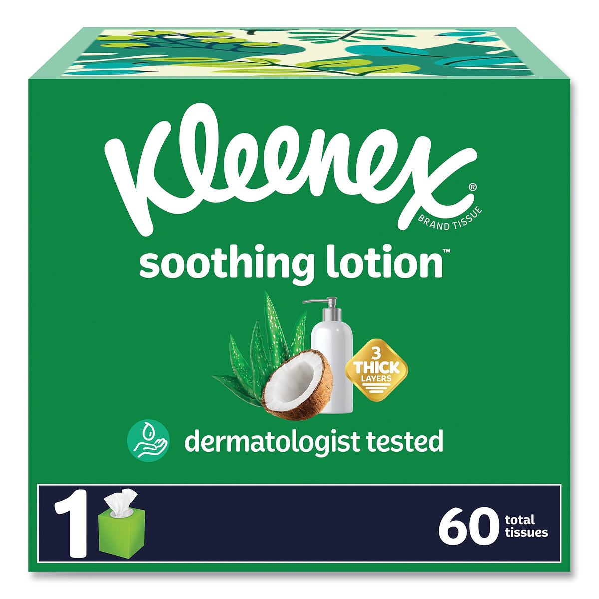 Kleenex Lotion Facial Tissue, 3-Ply, White, 60 Sheets/Box, 27 Boxes/Carton