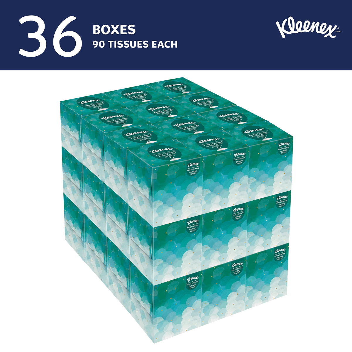 Kleenex Professional Cube Facial Tissue, 2-ply, White, 90 Sheets/Box, 36 Boxes/Carton