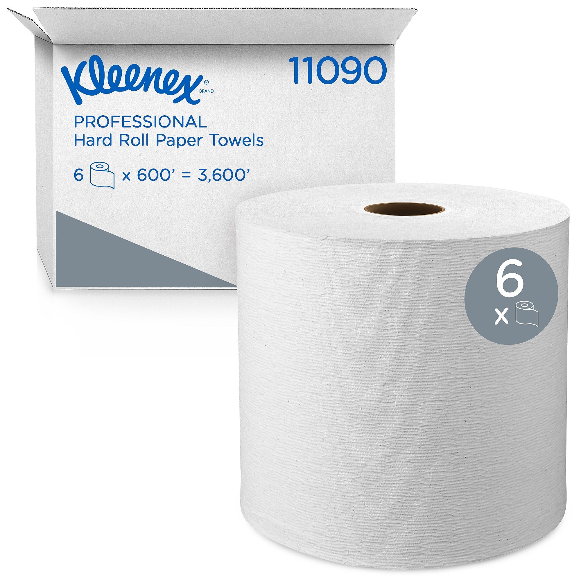 Kleenex Professional Recycled Hardwound Paper Towels, 1-ply, 600 ft./Roll, 6 Rolls/Carton