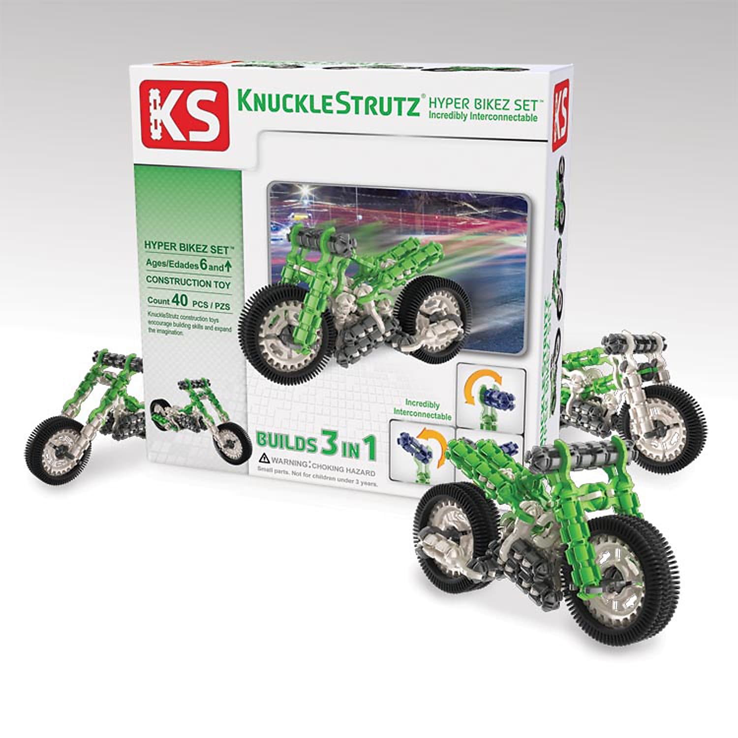 KnuckleStrutz Hyper Bikez Set, 40 Pieces
