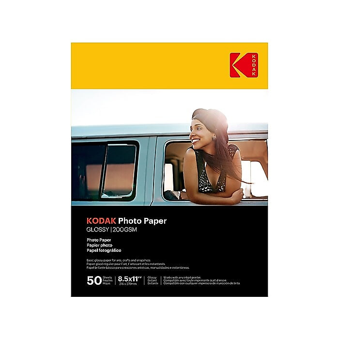 Kodak Glossy Photo Paper, 8.5" x 11", 50 Sheets/Pack