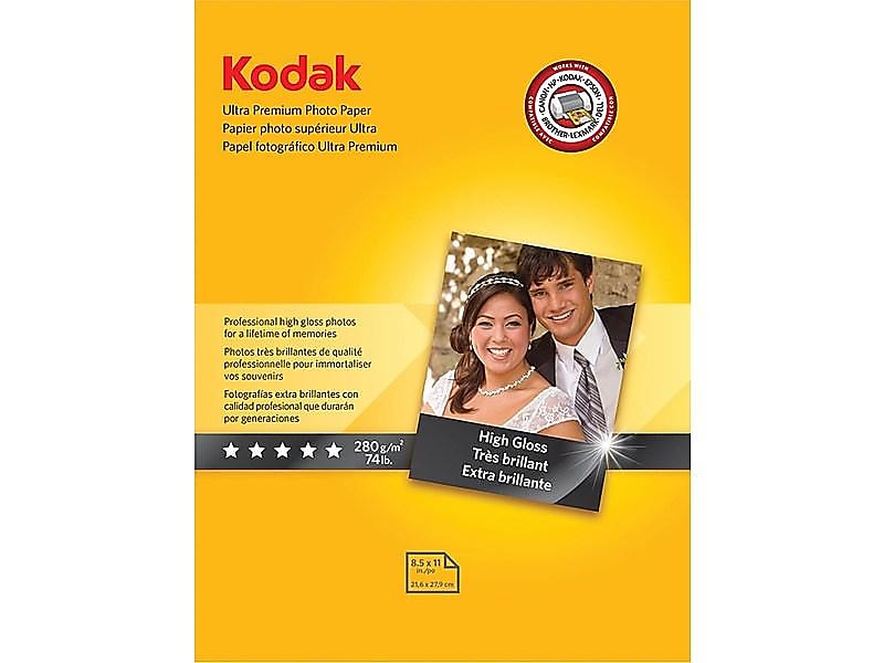 Kodak Ultra Premium Glossy Photo Paper, 8.5" x 11", 25 Sheets/Pack