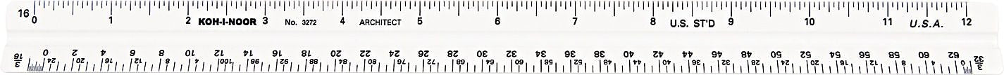 Koh-I-Noor Triangular Scale, Plastic, 12