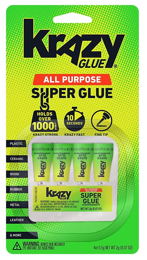 Krazy Glue Single Use All Purpose Glue, 0.5 oz., 4/Pack