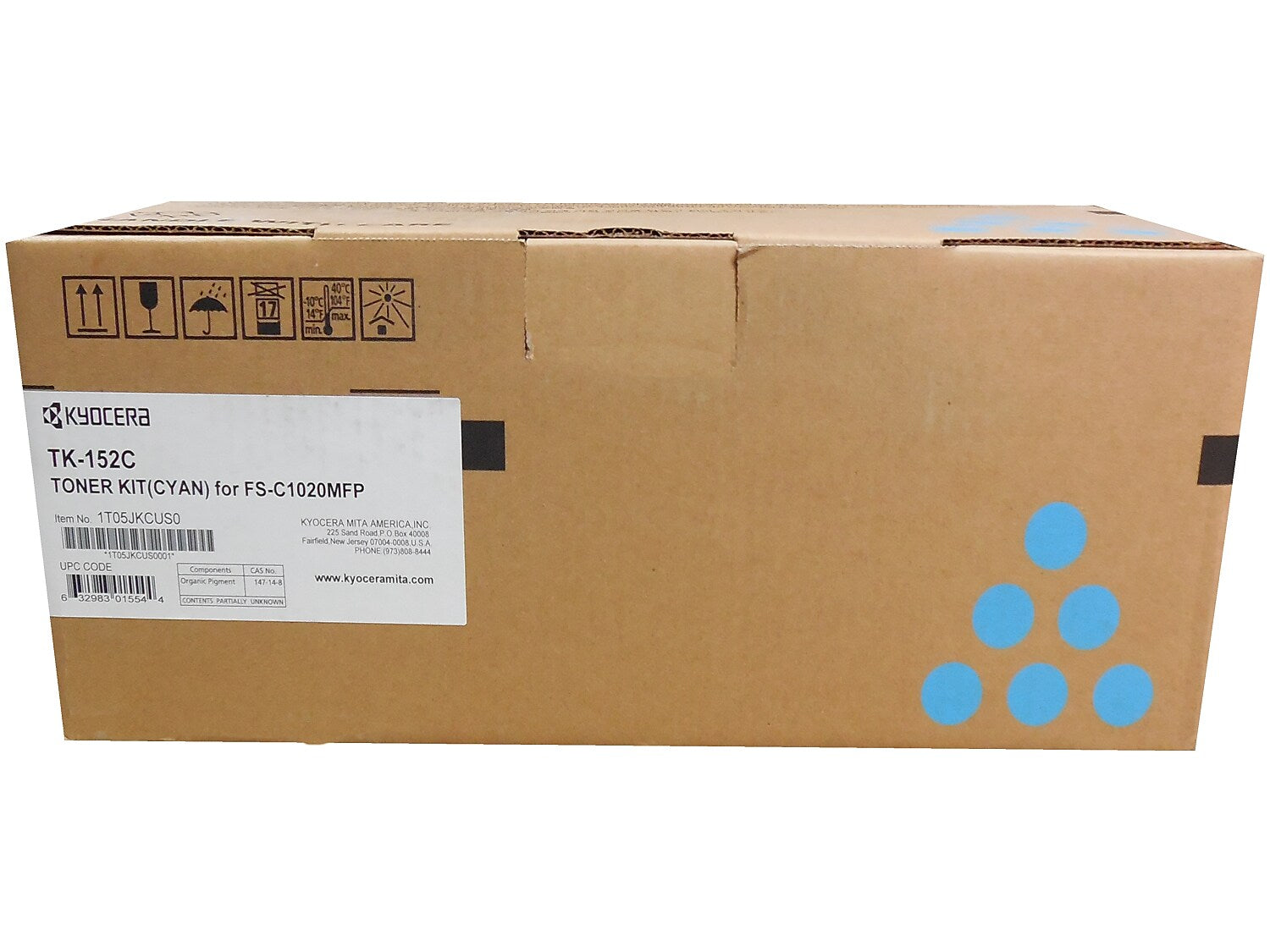 Kyocera TK-152 Cyan Standard Yield Toner Cartridge, Prints Up to 6,000 Pages