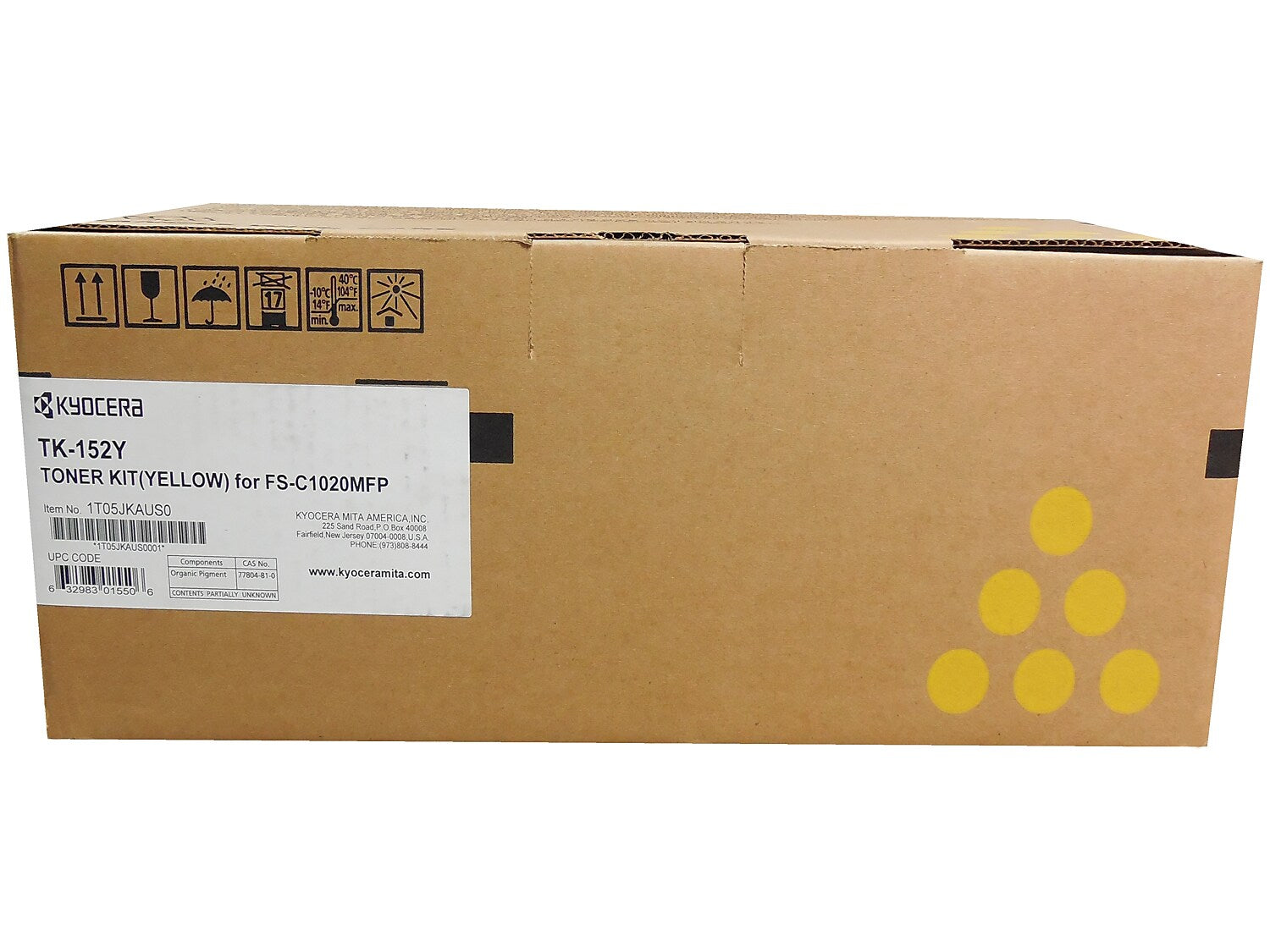 Kyocera TK-152Y Yellow Standard Yield Toner Cartridge, Prints Up to 6,000 Pages