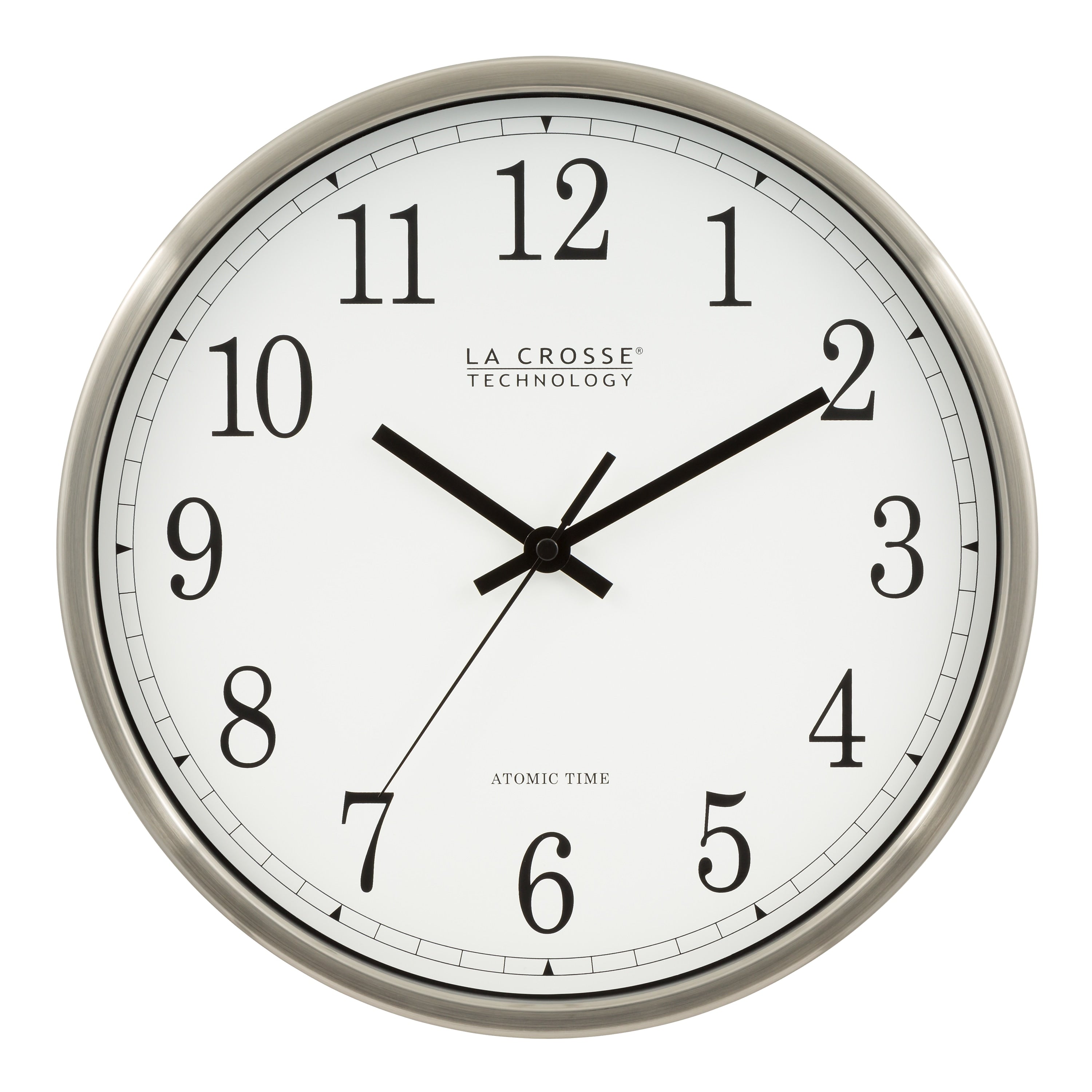 La Crosse Technology 12 Inch Atomic Analog Wall Clock, Aluminum