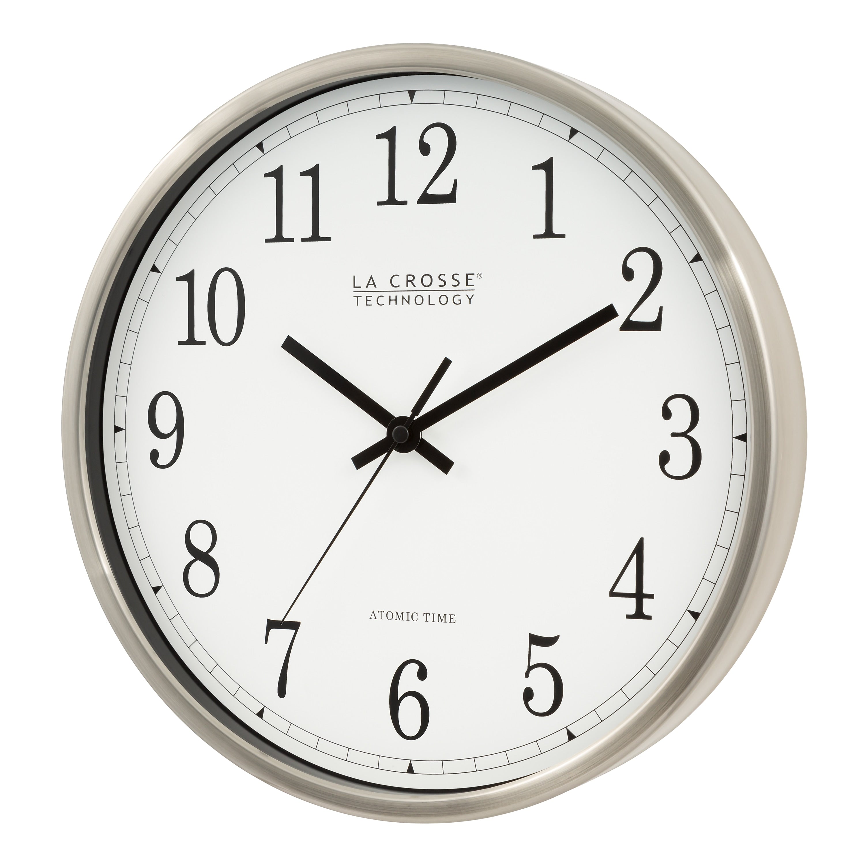 La Crosse Technology 12 Inch Atomic Analog Wall Clock, Aluminum