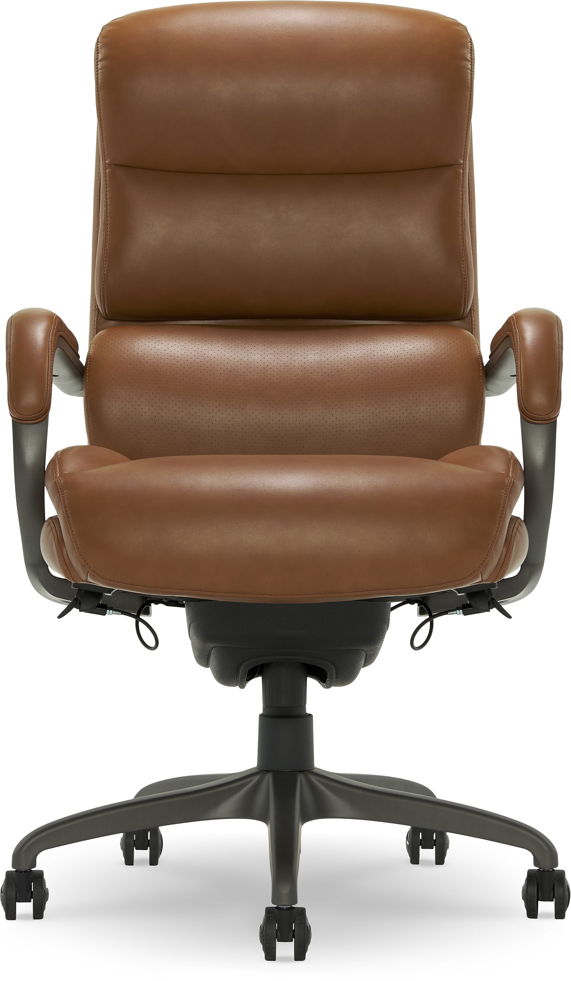 La-Z-Boy Aberdeen Ergonomic Bonded Leather Swivel Computer and Desk Chair, Camel