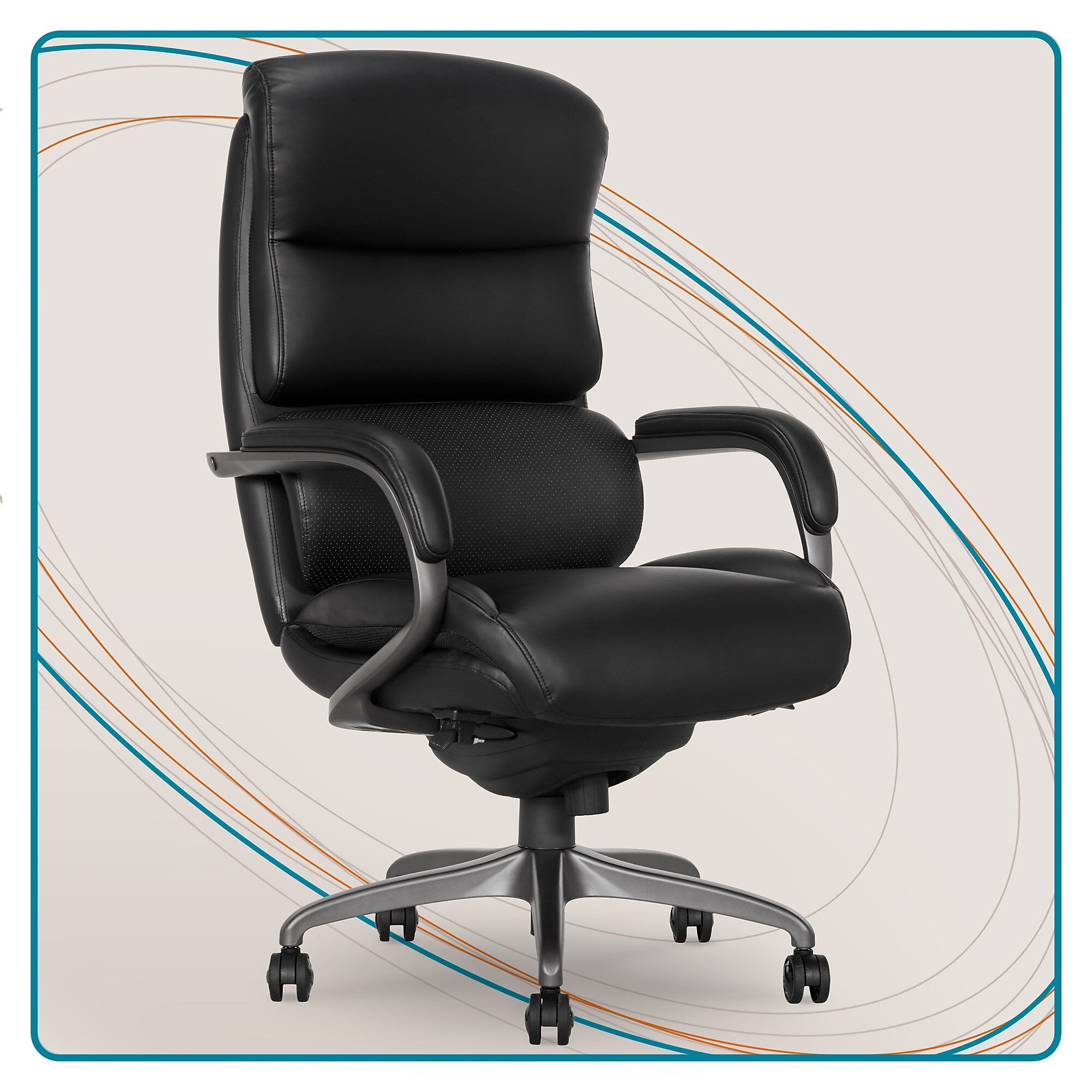 La-Z-Boy Aberdeen Leather Computer and Desk Chair, Black