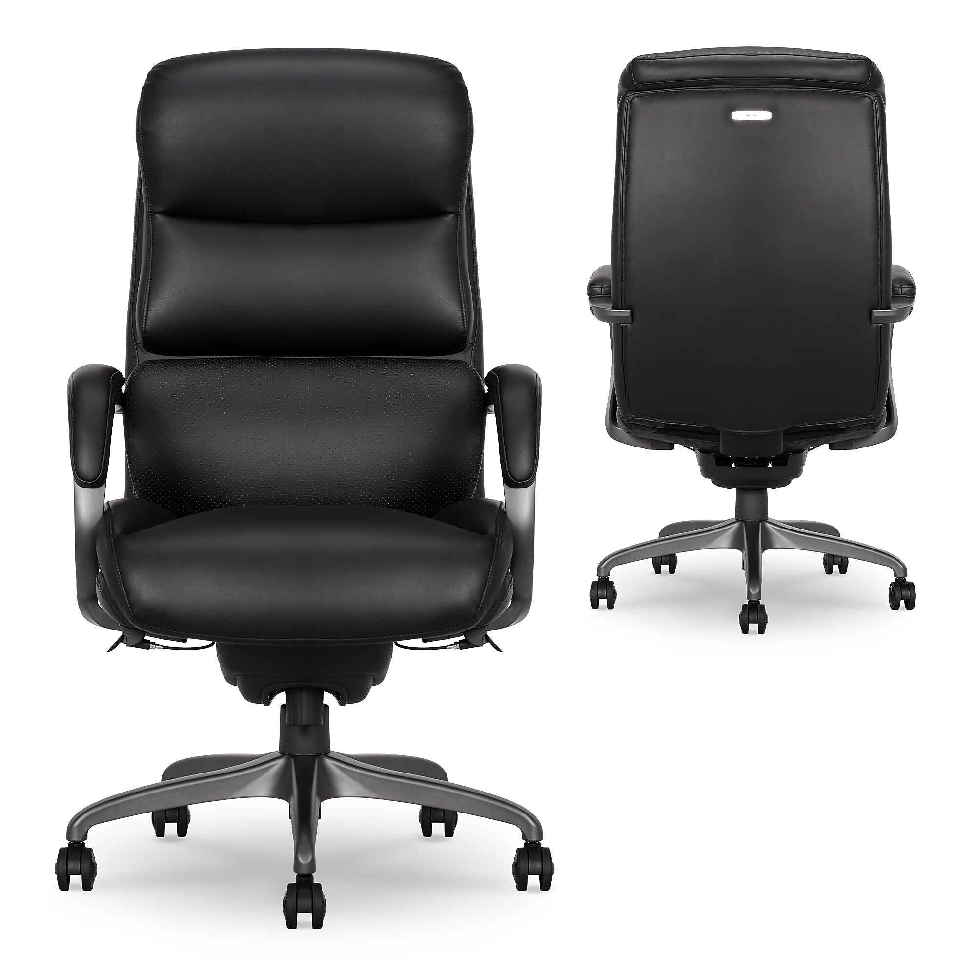 La-Z-Boy Aberdeen Leather Computer and Desk Chair, Black