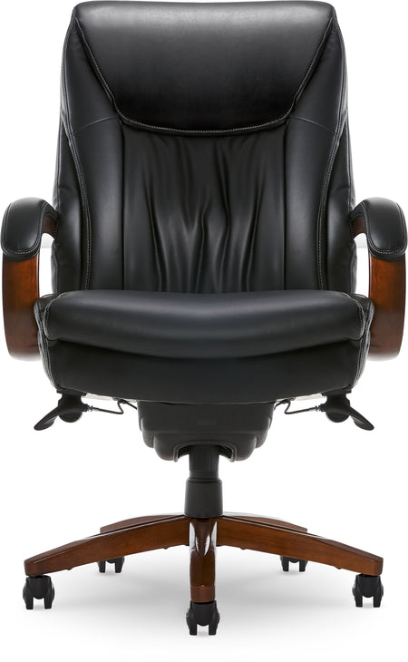 La-Z-Boy Big & Tall Edmonton Ergonomic Bonded Leather Swivel Executive Chair, Black