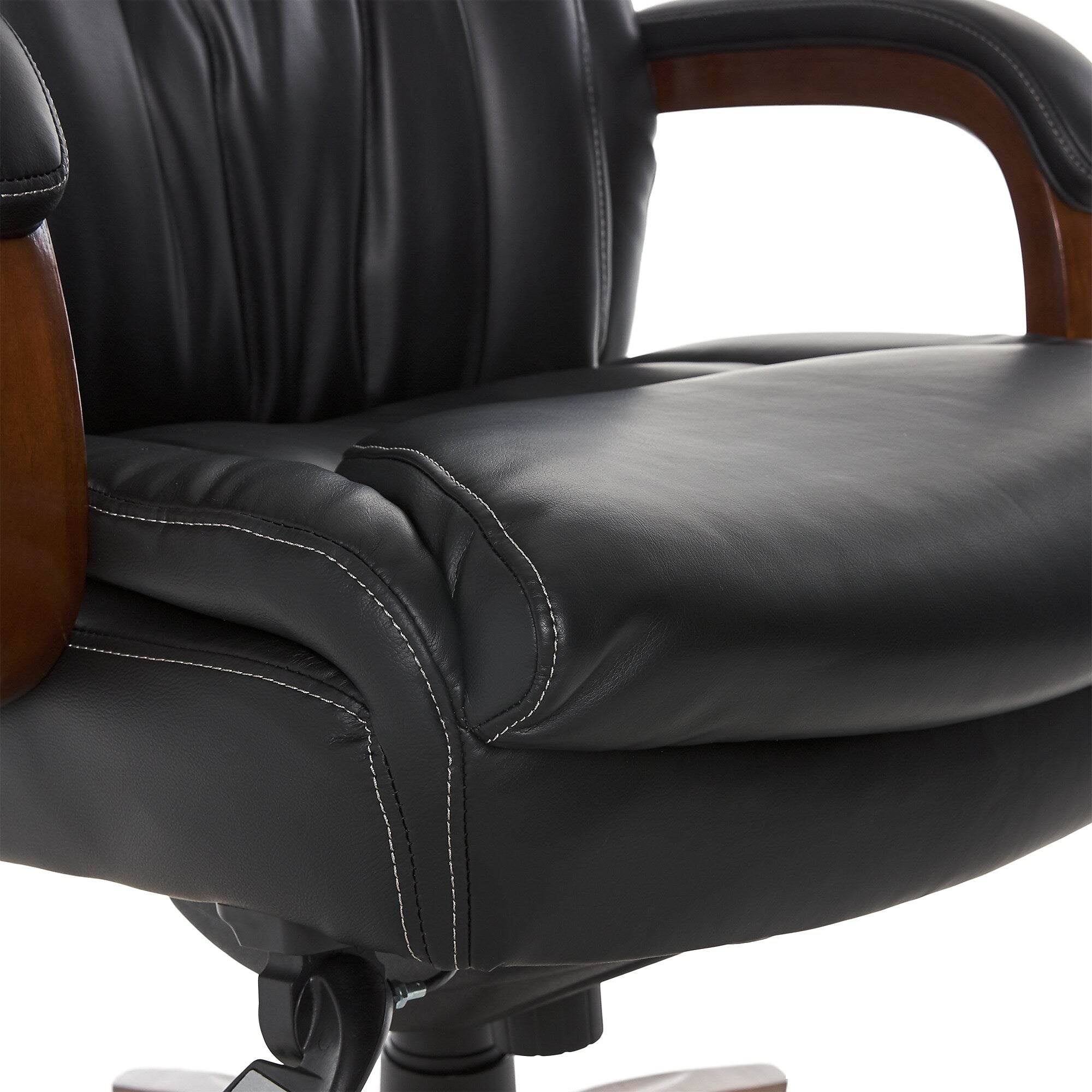 La-Z-Boy Big & Tall Edmonton Ergonomic Bonded Leather Swivel Executive Chair, Black