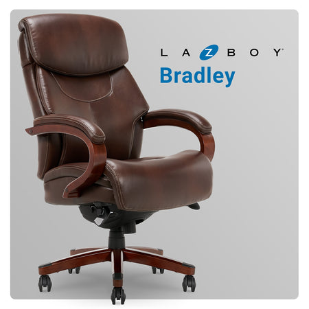 La-Z-Boy Bradley Bonded Leather Executive Chair, Roasted Chestnut