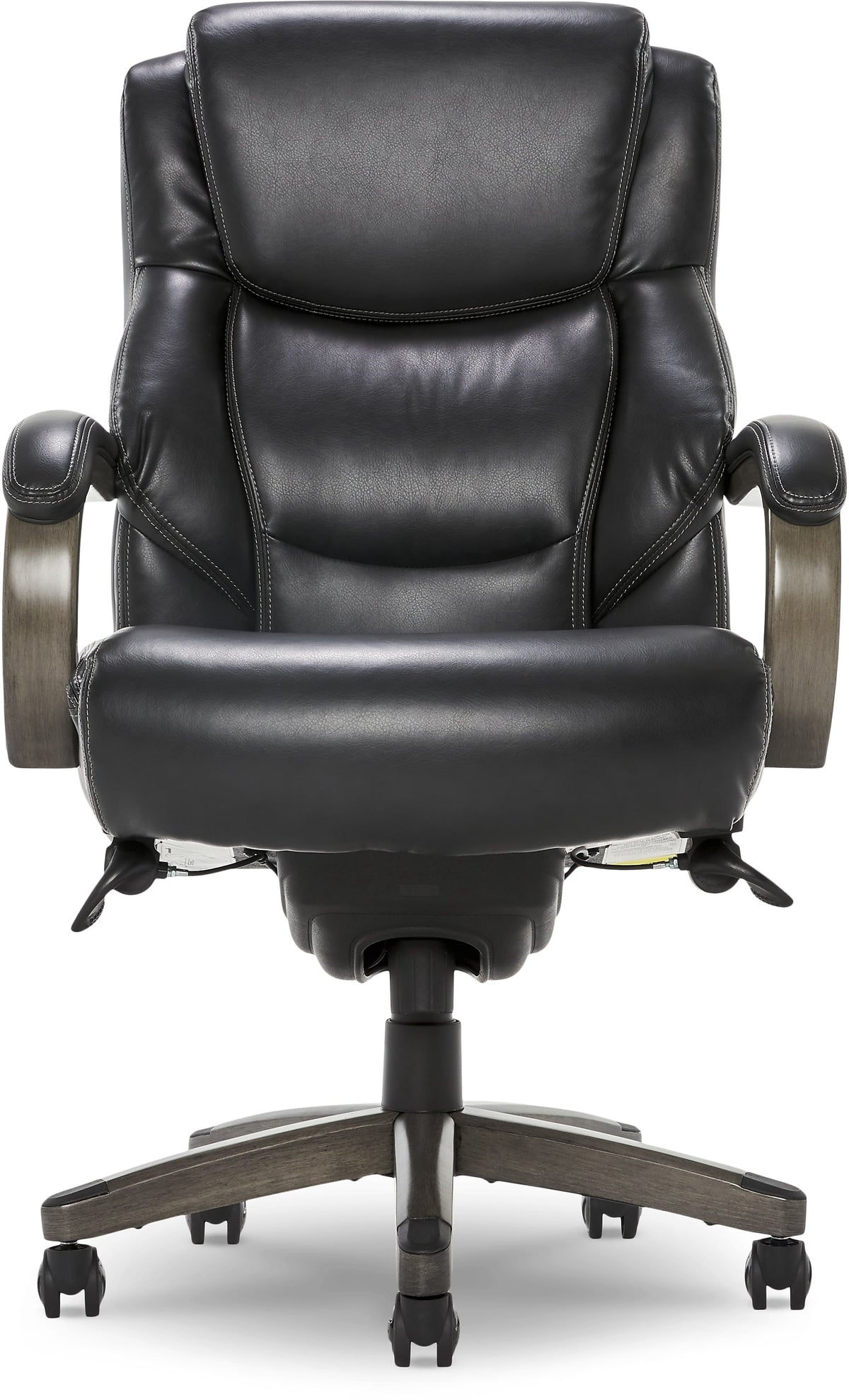 La-Z-Boy Delano Ergonomic Leather Executive Big & Tall Chair, 400 lb. Capacity, Jet Black/Gray