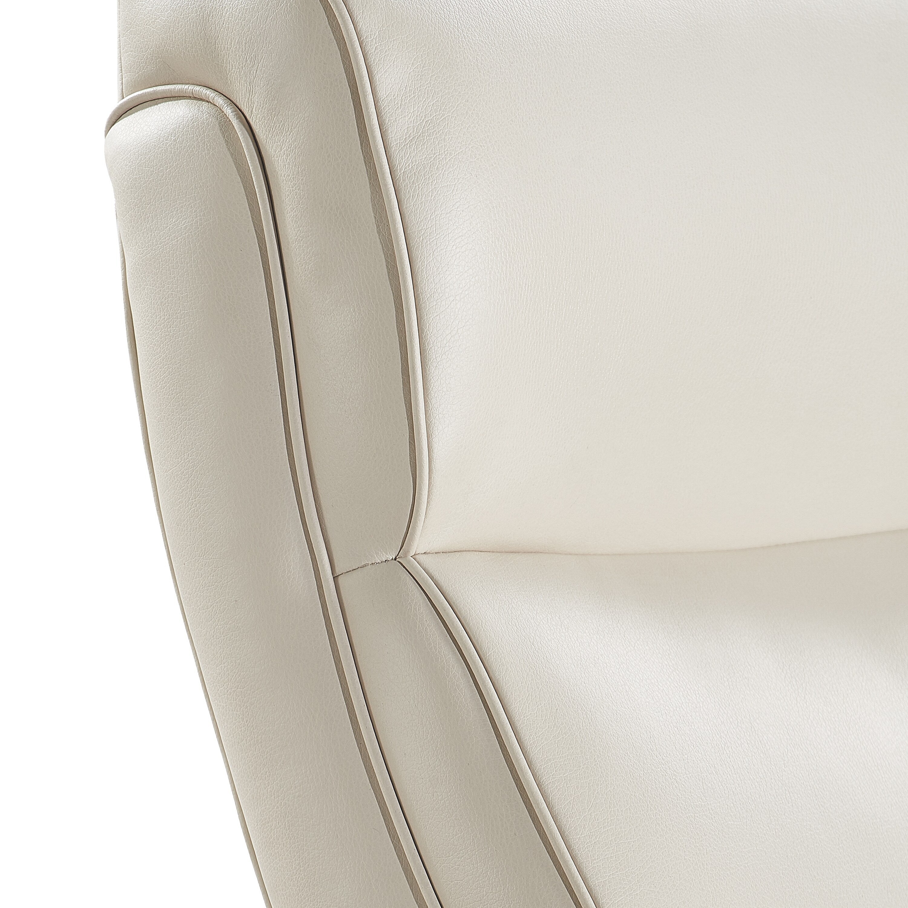 La-Z-Boy Melrose Ergonomic bonded Leather Swivel Executive Chair, White