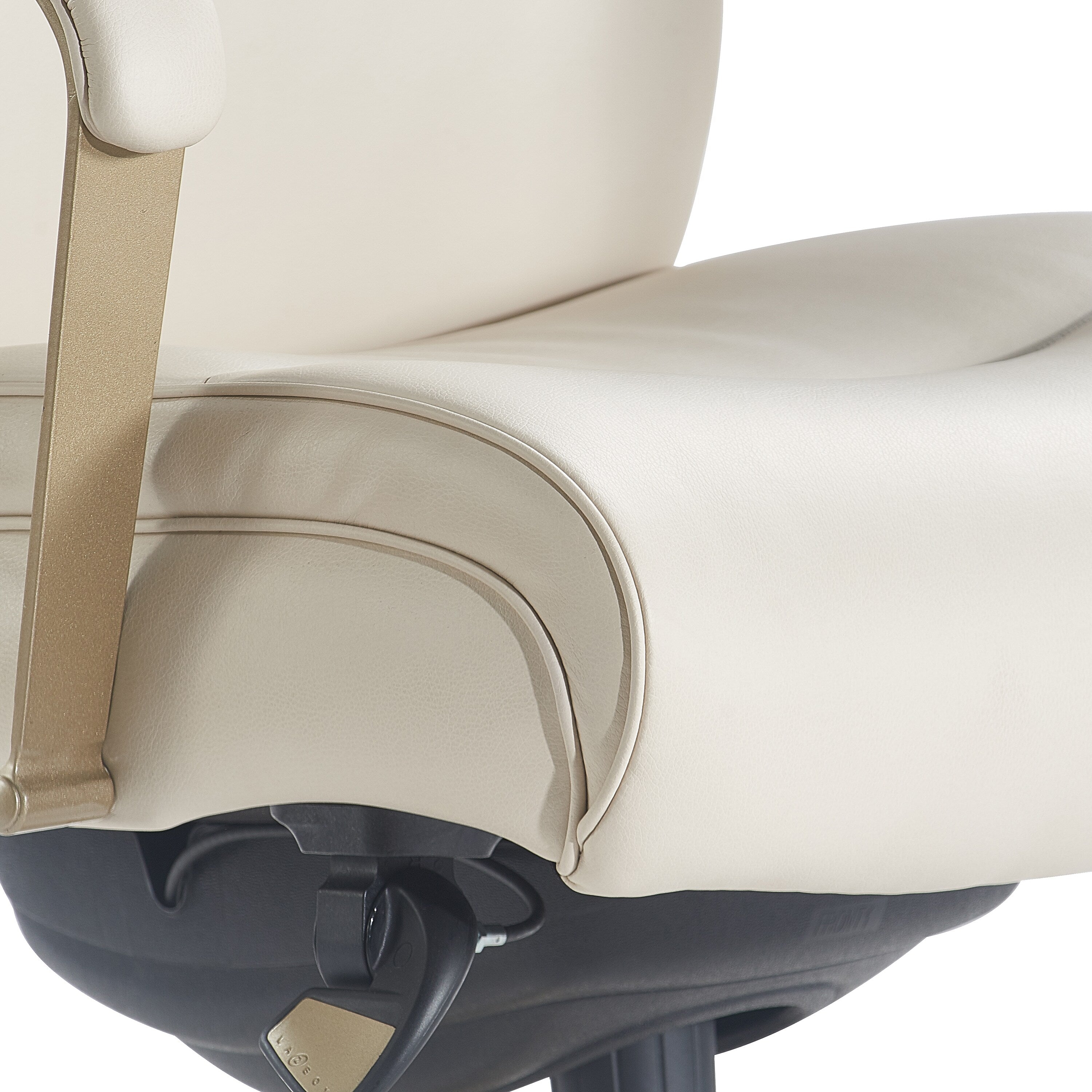 La-Z-Boy Melrose Ergonomic bonded Leather Swivel Executive Chair, White