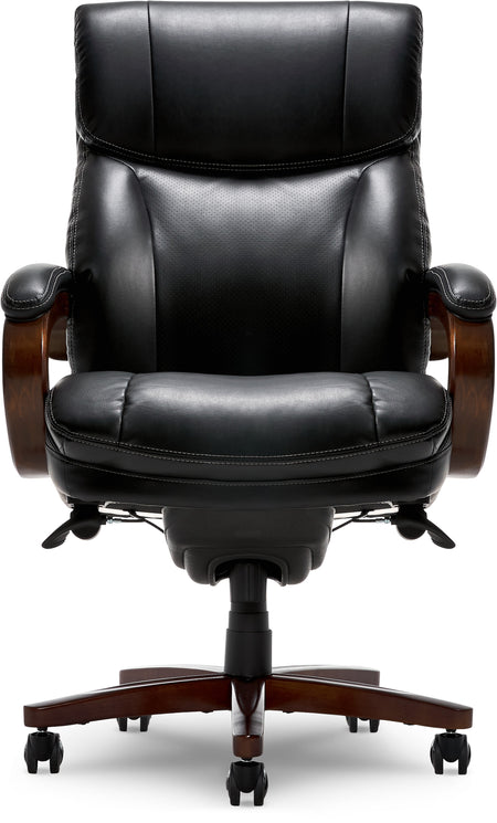 La-Z-Boy Trafford Ergonomic Bonded Leather Swivel Executive Chair, Black