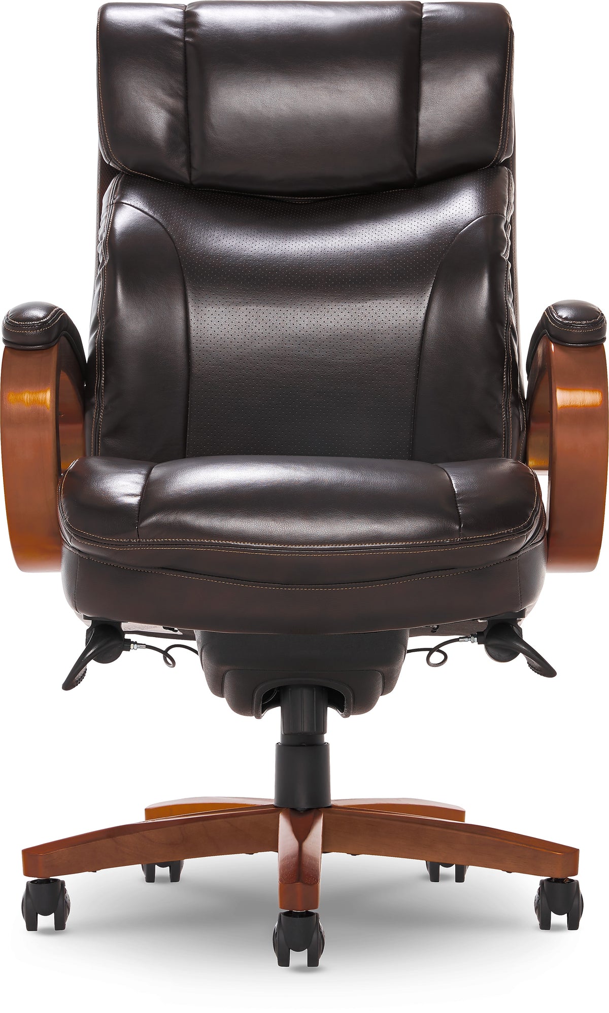 La-Z-Boy Trafford Faux Leather Executive Big & Tall Chair, 400 lb. Capacity, Vino Brown