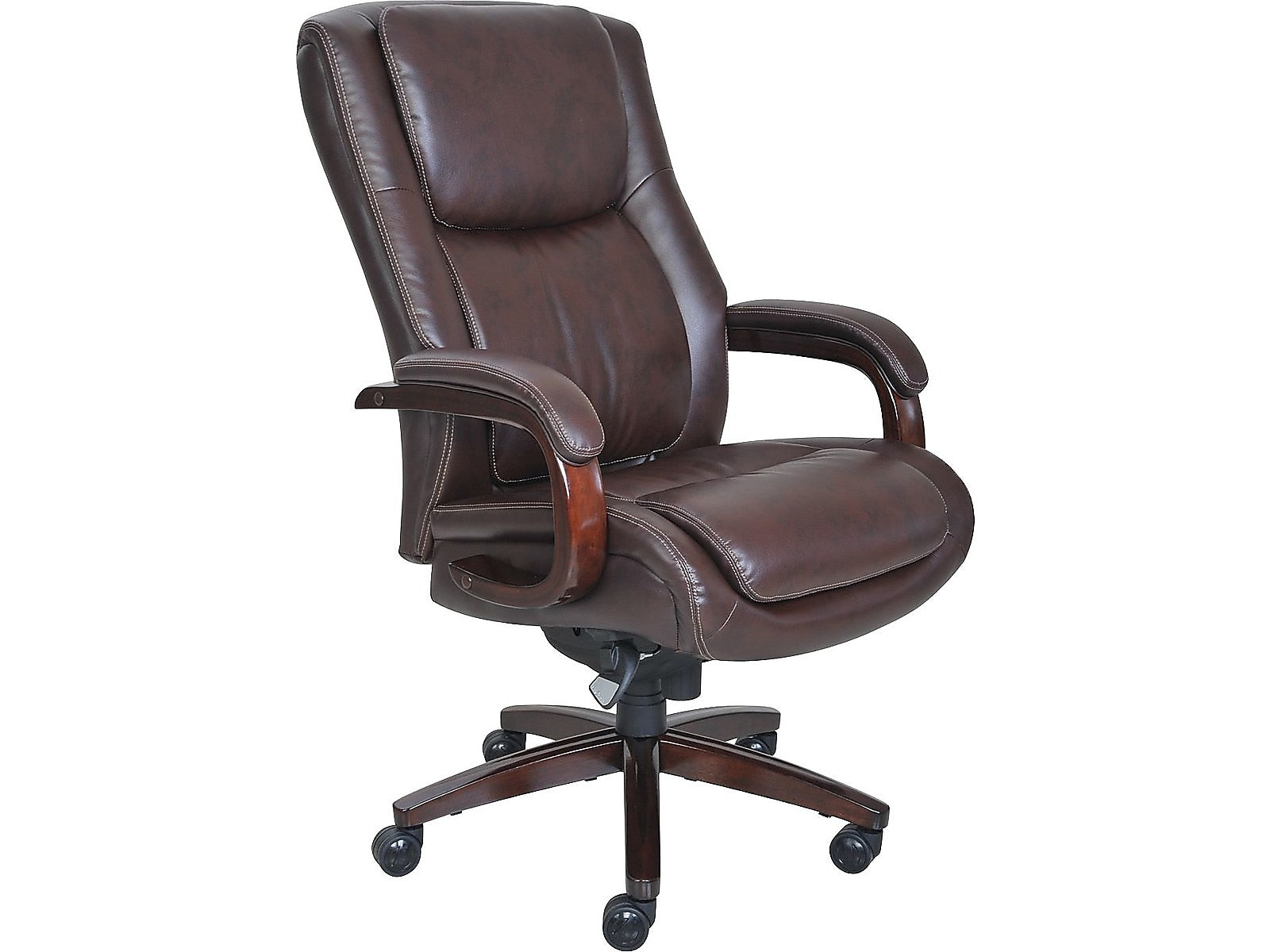 La-Z-Boy Winston Ergonomic Faux Leather Executive Big & Tall Chair, 400 lb. Capacity, Brown